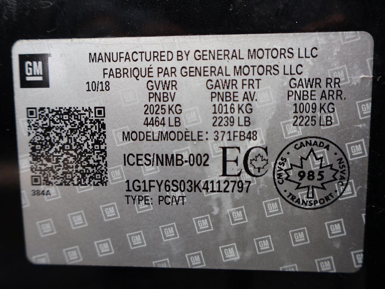 2019 Chevrolet Bolt EV LT CERTIFIED *ACCIDENT FREE* CAMERA BLUETOOTH HEATED SEATS CRUISE ALLOYS Photo