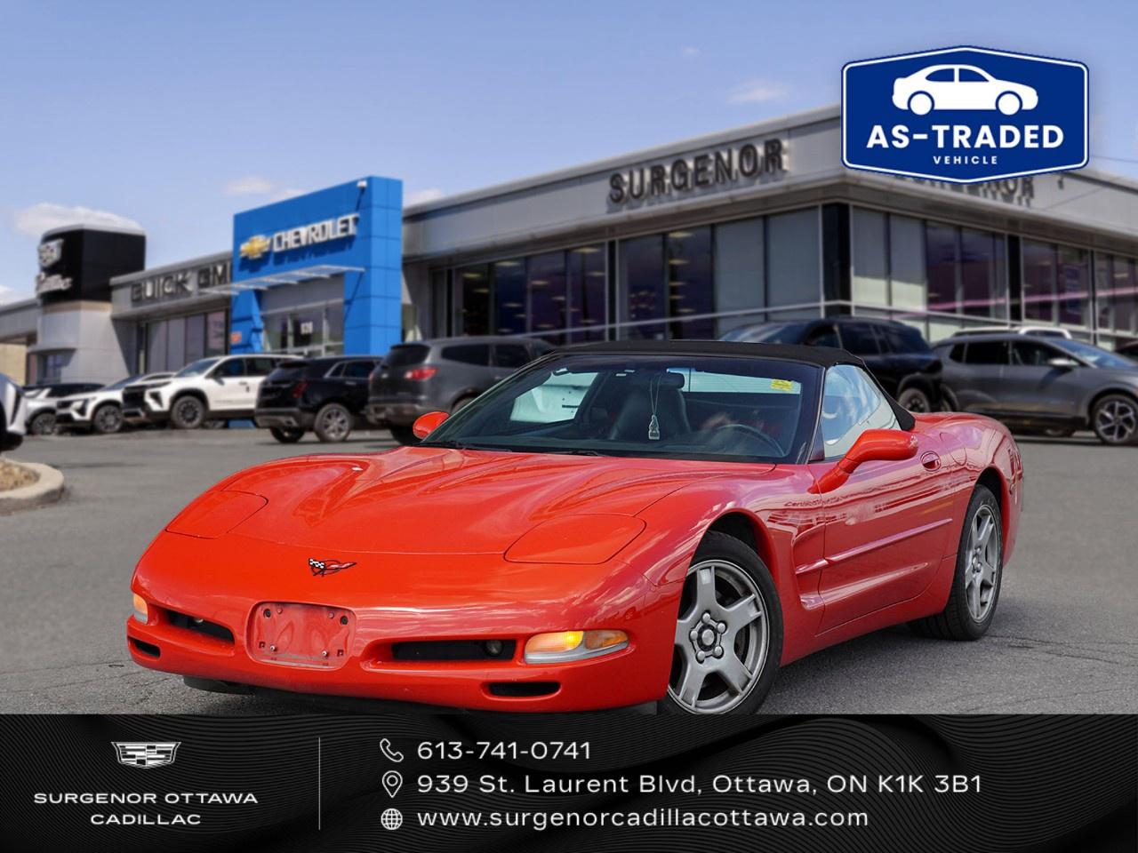 <p>Introducing the 1999 Chevrolet Corvette in a striking convertible body style. This vehicle, equipped with a rear-wheel drive system, promises an exhilarating driving experience enhanced by its automatic transmission.</p><p>The exterior design of this Corvette is nothing short of remarkable, seamlessly merging aerodynamic efficiency with classic elegance. Slide into the sophisticated interior featuring luxurious black leather seats and a leather-wrapped steering wheel, ensuring every drive feels like a special occasion.</p><p>Stay comfortably in control with heated mirrors, perfect for those colder Canadian months. While the focus remains on high performance, this Corvette does not compromise on style or comfort.</p><p>For those who relish the open road and the wind in their hair, this Chevrolet Corvette presents a perfect blend of power and luxury. Ideal for driving enthusiasts and collectors alike, visit Surgenor Chevrolet Buick GMC Cadillac to get behind the wheel of this icon. Contact us today to learn more about this exceptional vehicle.</p>