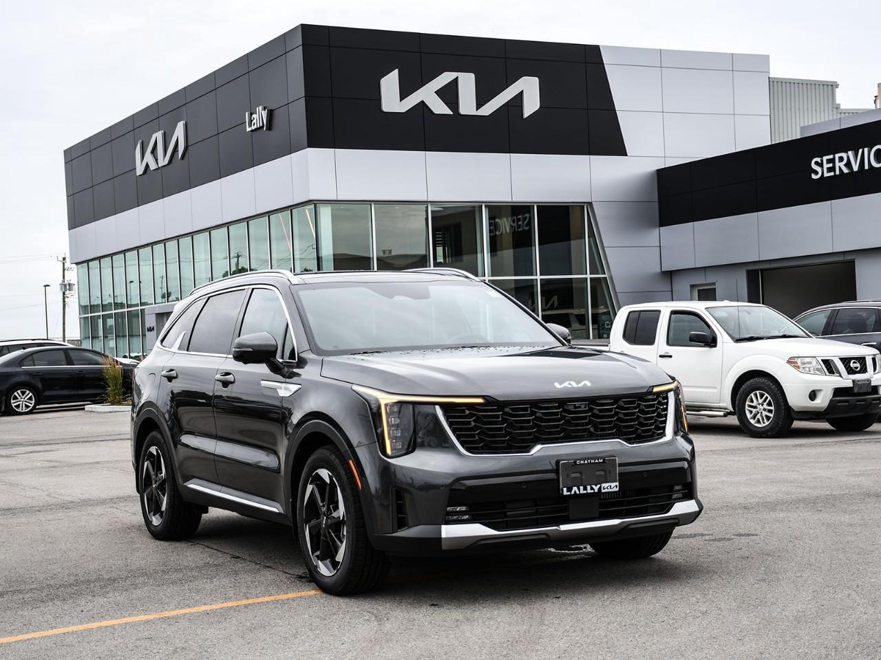 <h3><strong>2026 Kia Sorento Plug-In Hybrid  SX | Stock #LKSO00748</strong></h3><p>The <strong>2026 Kia Sorento Plug-In Hybrid SX</strong> delivers the perfect balance of electrified efficiency, premium comfort, advanced technology, and versatile three-row SUV capability. Designed for drivers who want the benefits of electric driving while maintaining the flexibility of a gasoline-powered SUV, the Sorento PHEV SX offers impressive efficiency, confident performance, and the practicality needed for modern family life. Powered by a <strong>turbocharged 1.6L plug-in hybrid powertrain paired with an electric motor and a 6-speed automatic transmission</strong>, the Sorento PHEV provides smooth acceleration and the ability to complete many daily drives using electric power alone.</p><p>Equipped with <strong>standard All-Wheel Drive</strong>, the Sorento Plug-In Hybrid SX delivers enhanced traction and stability in changing road and weather conditions, making it an excellent choice for Canadian driving throughout all four seasons. The plug-in hybrid system provides the efficiency of electric driving for shorter trips while offering the freedom and convenience of gasoline power for longer journeys.</p><p>Inside, the SX trim provides a premium and refined cabin with seating for up to <strong>six passengers</strong> thanks to comfortable <strong>second-row captains chairs</strong>. The interior features <strong>leather seating surfaces</strong>, <strong>heated and ventilated front seats</strong>, <strong>heated second-row seats</strong>, and a <strong>heated steering wheel</strong>, creating a luxurious and comfortable environment for every passenger. The flexible three-row layout offers excellent versatility for families, road trips, and everyday cargo needs.</p><p>Technology is a standout feature, highlighted by Kias advanced <strong>dual 12.3-inch panoramic display system</strong> that integrates the digital instrument cluster and infotainment touchscreen into one seamless interface. <strong>Apple CarPlay and Android Auto</strong>, integrated navigation, <strong>wireless phone charging</strong>, premium audio, Bluetooth connectivity, and multiple USB charging ports help keep everyone connected and entertained on every journey.</p><p>Safety remains a major priority with Kias comprehensive suite of advanced driver assistance technologies, including <strong>Forward Collision-Avoidance Assist</strong>, <strong>Blind-Spot Collision Avoidance Assist</strong>, <strong>Rear Cross-Traffic Collision Avoidance Assist</strong>, <strong>Lane Keeping Assist</strong>, <strong>Lane Following Assist</strong>, <strong>Highway Driving Assist</strong>, <strong>Smart Cruise Control</strong>, <strong>Surround View Monitor</strong>, and <strong>Blind-Spot View Monitor</strong>, helping provide additional confidence and awareness behind the wheel.</p><p>On the exterior, the Sorento Plug-In Hybrid SX features bold SUV styling, premium LED lighting, distinctive hybrid design elements, a refined front grille, and stylish alloy wheels fitted with all-season <strong>tires</strong>. Its sophisticated appearance reflects the premium features found throughout the vehicle.</p><p>With its combination of plug-in hybrid efficiency, AWD capability, premium luxury features, advanced safety technology, and versatile three-row practicality, the <strong>2026 Kia Sorento Plug-In Hybrid SX</strong> is an outstanding choice for drivers seeking a premium electrified SUV without compromise.</p><p><strong>Call us today for the latest incentives from Kia Canada!</strong></p> <p>OnRoads: Deductible coverage + Windshield chip coverage + theft/recovery benefit policy. Mats/Wheel locks</p>