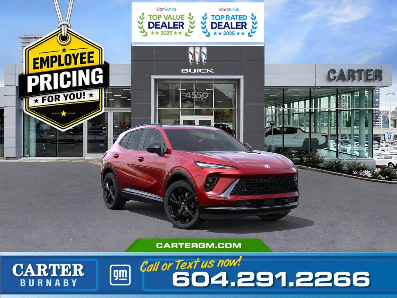 GREAT NEWS! THE EMPLOYEE PRICING EVENT IS BACK! Take advantage of exclusive Employee Pricing on eligible new vehicles and enjoy exceptional value for a limited time. This is your opportunity to save on the vehicle youve been waiting for while inventory lasts. Contact us today to confirm your eligibility and discover the available offers on your preferred model.  WHY CARTER GM BURNABY?  - An unrivalled vehicle purchasing experience! - Exceeding our loyal customers expectations since 1963 - 4.5 Google star rating with 2,300+ customer reviews) - CarGurus Top-Rated Dealer 2025 Award - CarGurus Top Value Dealer 2025 Award - Vehicle trades welcome! Best price guaranteed! - We provide upfront pricing, zero hidden fees, and 100% transparency - Fast approvals and 99% acceptance rates (no matter your current credit status!) - Multilingual staff (many languages spoken) - Comfortable non-pressured environment with in-store television, WIFI and a childrens play area! - In-store restaurant: fresh daily menu        Were here to help you drive the vehicle you want, the vehicle you deserve! QUESTIONS? GREAT! WEVE GOT ANSWERS! To speak with a friendly vehicle specialist - CALL NOW! The advertised price includes all standard dealer fees and any applicable manufacturer or dealer incentives. It does not include applicable taxes, licensing, insurance, or optional products or services. Dealer fees will be clearly broken out and itemized on the bill of sale, maximum total of fees $699.00. Prices are shown in Canadian dollars. While we make every effort to ensure accuracy, vehicle details, pricing, options, and availability are subject to change without notice. Please confirm all information with dealership sales management before purchase. Dealer Code: 81129