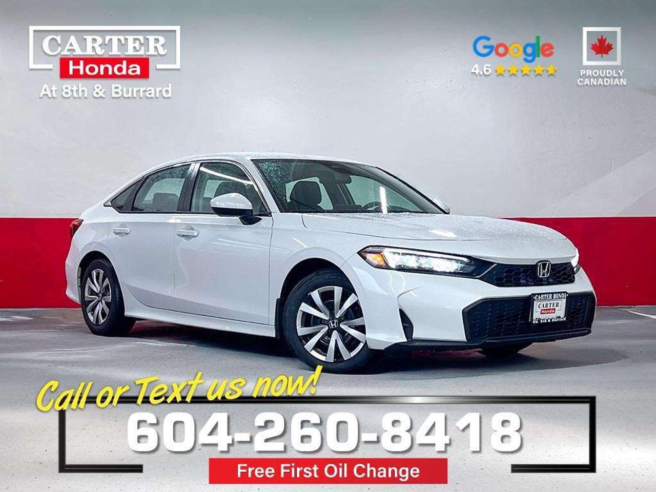 HONDA PRE-OWNED CERTIFIED | NO ACCIDENTS | ONE OWNER. 2.0-litre, 16-valve DOHC i-VTEC 4-cylinder engine, 158 horsepower at 6,500 rpm and 138 lb-ft of torque, LED headlights, remote engine starter and proximity key entry with pushbutton start, 7-inch colour touchscreen with Apple CarPlay and Android Auto integration, heated front seats and automatic climate control, blind spot information, adaptive cruise control, lane keeping assist system & multi-angle rearview camera.

CARTER HONDA INSIGHTS
Factory warranty until March 19, 2033 or 160,000 kms. Tires & brakes between 95-100% (like new condition).

Why Purchase Your Vehicle from Carter Honda?

- Your first oil change is on us
- Guaranteed 2 keys, full tank of gas, tire & rim protection for 1 year
- A truly customer-first vehicle buying experience
- Proudly exceeding customer expectations for over 50 years
- Honda Certified Used Vehicles: 7-Day or 1,000 km Exchange
- Used Vehicles (Non-Honda, Non-Certified): 5-Day or 500 km Exchange
- 4.6-star Google rating based on 3,200+ customer reviews
- Large selection of quality vehicles across popular makes and models
- CARFAX vehicle history reports available on most vehicles
- Rigorous 143-point vehicle inspection for added peace of mind
- Fast approvals with financing options for most credit situations
- We welcome trade-ins and offer competitive market value
- Multilingual staff available to assist in multiple languages

Were here to help you drive the vehicle you want, the vehicle you deserve!

QUESTIONS? GREAT! WEVE GOT ANSWERS!
CALL OR TEXT US NOW! 604-260-8418
(Doc. Fee: $795.00 | Dealer Code: 1100)