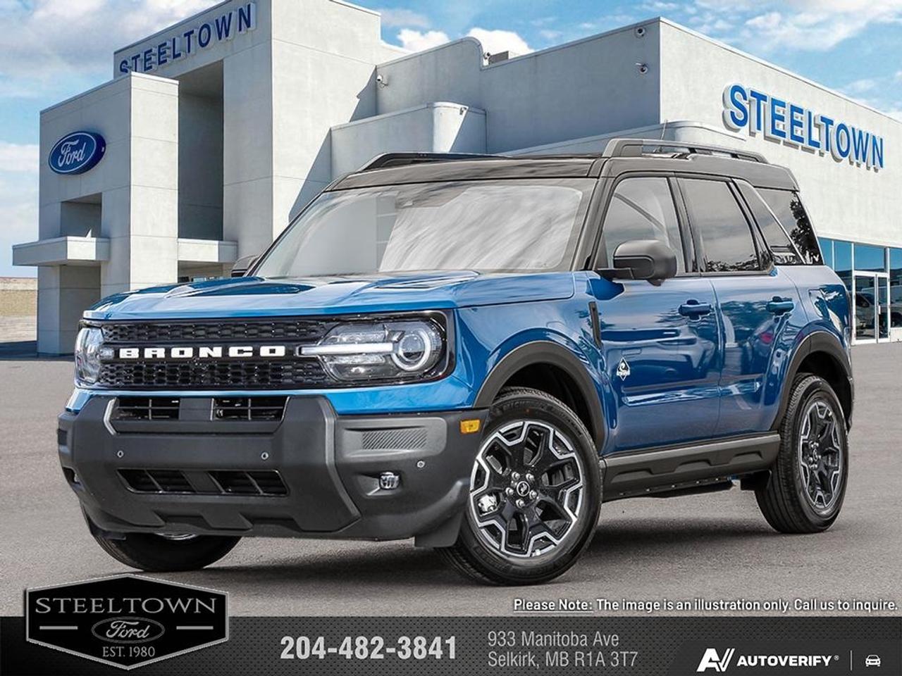 <b>Heated Steering Wheel,  Remote Start,  Fog Lamps,  Heated Seats,  Adaptive Cruise Control!</b><br> <br> We value your TIME, we wont waste it or your gas is on us!   We offer extended test drives and if you cant make it out to us we will come straight to you!<br> <br>The 2026 Ford Bronco Sport features advanced driver-assist systems and intuitive technology to support your journey with confidence.<br> <br>The 2026 Ford Bronco Sport combines rugged styling, modern tech and flexible utility to create a compact SUV that doesnt compromise on spirit. Inside, the cabin features quality materials, intuitive connectivity and thoughtful design to keep passengers comfortable and engaged. With its trail-ready attitude, confident presence and Fords heritage of capability, the Bronco Sport is built to carry your lifestyle forward.<br> <br>This Velocity Blue Metallic SUV has an Automatic transmission and is powered by a 181HP 1.5L 3 Cylinder Engine. <br> <br> Our Bronco Sports trim level is Outer Banks. Inside, premium-trimmed heated sport contour seats, a power-adjustable drivers seat with memory, and a heated leatherette steering wheel deliver comfort and control for every journey. The intuitive SYNC 4 infotainment system with a 13.2-inch touchscreen, wireless Apple CarPlay and Android Auto, Alexa integration, and adaptive cruise control with stop-and-go ensure seamless connectivity and convenience on the road. Dual-zone automatic climate control, smart device remote start, and a proximity key with push-button ignition add everyday ease, while thoughtful touches like ambient lighting, premium interior accents, and ample cargo versatility enhance practicality. Outside, 18-inch ebony black-painted aluminum wheels, LED headlights, and black body trim create a bold and athletic presence complemented by off-road-ready features like all-season tires, a Terrain Management System with five G.O.A.T. modes, and part- and full-time four-wheel drive. Safety comes standard with Ford Co-Pilot360 technology, including BLIS with Cross-Traffic Alert, Pre-Collision Assist with Automatic Emergency Braking, Lane Keeping Assist, Rear Cross-Traffic Braking, and a rearview camera, providing confidence and peace of mind whether navigating city streets or taking the scenic route. This vehicle has been upgraded with the following features: Heated Steering Wheel, Remote Start, Fog Lamps, Heated Seats, Adaptive Cruise Control, Lane Keep Assist, Collision Mitigation.<br><br> View the original window sticker for this vehicle with this url <b><a href=http://www.windowsticker.forddirect.com/windowsticker.pdf?vin=3FMCR9CNXTRE86301 target=_blank>http://www.windowsticker.forddirect.com/windowsticker.pdf?vin=3FMCR9CNXTRE86301</a></b>.<br> <br>To apply right now for financing use this link: <a href=http://www.steeltownford.com/?https://CreditOnline.dealertrack.ca/Web/Default.aspx?Token=bf62ebad-31a4-49e3-93be-9b163c26b54c&La target=_blank>http://www.steeltownford.com/?https://CreditOnline.dealertrack.ca/Web/Default.aspx?Token=bf62ebad-31a4-49e3-93be-9b163c26b54c&La</a><br> <br/>Total rebate of $4500 is reflected in the price. 5.49% financing for 84 months. Incentives expire 2026-08-31. See dealer for details. <br><br>Family owned and operated in Selkirk for 35 Years.  <br>Steeltown Ford is located just 20 minutes North of the Perimeter Hwy, with an onsite banking center that offers free consultations. <br>Ask about our special dealer rates available through all major banks and credit unions.<br>Dealer retains all rebates, plus taxes, govt fees and Steeltown Protect Plus.<br>Steeltown Ford Protect Plus includes:<br>- Life Time Tire Warranty <br>Dealer Permit # 1039<br><br><br> Come by and check out our fleet of 100+ used cars and trucks and 240+ new cars and trucks for sale in Selkirk.  o~o