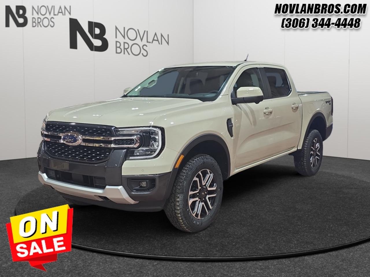 <b>Sport Appearance Package!</b><br> <br> Check out our great inventory of new vehicles at Novlan Brothers!<br> <br>The 2026 Ford Ranger features advanced driver-assist systems and smart connectivity to elevate every drive with confidence.<br> <br>The 2026 Ford Ranger combines rugged utility, modern design and smart features in a midsize pickup built to serve a wide range of needs. Inside, the cabin offers premium materials, intuitive tech and comfortable seating designed to support driver and passengers alike. With its versatile footprint, confident styling and Fords reputation for capability, the Ranger stands out as a smart choice for both daily tasks and weekend escapes.<br> <br>This Desert Sand Crew Cab 4X4 pickup has a 10 Speed Automatic transmission and is powered by a 270HP 2.3L 4 Cylinder Engine. <br> <br> Our Rangers trim level is LARIAT. The Sport Appearance Package brings refined style and advanced comfort to this capable pickup, blending rugged functionality with modern sophistication. Inside, heated ActiveX-trimmed seats with power adjustability, a heated leather steering wheel, and dual-zone automatic climate control create a premium and inviting cabin. The 12-inch SYNC 4A touchscreen with connected navigation, wireless smartphone integration, and a B&O sound system with 10 speakers ensures seamless entertainment and connectivity wherever you go. A suite of driver-assist features including Adaptive Cruise Control, BLIS with Trailer Tow Coverage, and a 360-degree camera system enhance confidence and safety. Outside, machined aluminum wheels, LED projector headlamps, sport box decals, and body-coloured accents give it a bold, confident stance that perfectly balances utility and style. This vehicle has been upgraded with the following features: Sport Appearance Package.<br><br> View the original window sticker for this vehicle with this url <b><a href=http://www.windowsticker.forddirect.com/windowsticker.pdf?vin=1FTER4KH0TLE23539 target=_blank>http://www.windowsticker.forddirect.com/windowsticker.pdf?vin=1FTER4KH0TLE23539</a></b>.<br> <br>To apply right now for financing use this link: <a href=http://novlanbros.com/credit/ target=_blank>http://novlanbros.com/credit/</a><br> <br/>Weve discounted this vehicle $4191. 5.49% financing for 84 months. <br> Payments from <b>$783.61</b> monthly with $0 down for 84 months @ 5.49% APR O.A.C. ( Plus applicable taxes - Plus applicable fees ). Incentives expire 2026-08-31. See dealer for details. <br><br><br> Come by and check out our fleet of 20+ used cars and trucks and 100+ new cars and trucks for sale in Paradise Hill.  o~o