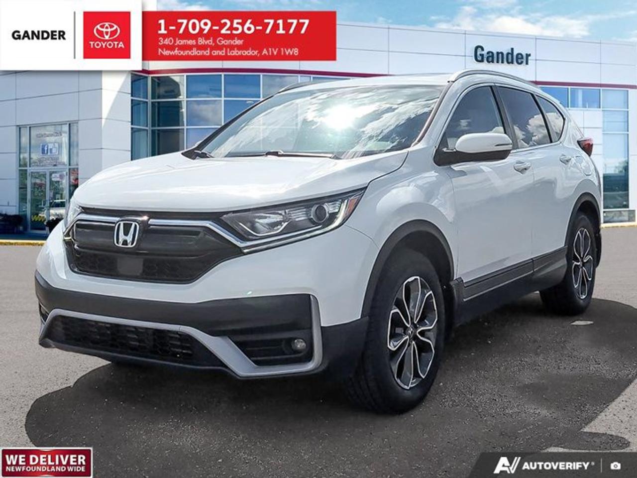 2021 Honda CR-V EX-LSteele Certified | Premium ComfortLooking for a premium, reliable family SUV thats completely dialed in for the Newfoundland weather? This 2021 Honda CR-V EX-L is the absolute sweet spot of comfort, efficiency, and total peace of mind.With 80,329 km on the odometer, this luxury-trimmed crossover is barely mid-way through its journey. It has earned the Steele Certified stamp of approval meaning it has been rigorously inspected, fully serviced, and is 100% compliant with our strict safety standards so you can drive off the lot with total confidence.Why This Steele Certified EX-L Stands OutRigorous Multi-Point Inspection: No guesswork here. This CR-V has passed a comprehensive quality check covering everything from the brakes and suspension to the powertrain, ensuring it meets every requirement for the road.The Right Mileage: Sitting at just over 80,000 km, this vehicle has been responsibly driven, fully vetted by our shop, and is ready to deliver years of dependable, low-maintenance service.Turbocharged Efficiency: Powered by Hondas spirited 1.5L turbocharged engine, giving you plenty of passing power on the highway while remaining incredibly easy on your gas budget.The EX-L Premium UpgradesCold Weather Comfort: Step up to full leather seating, a heated steering wheel, heated front and rear seats, and a remote engine starter to melt the frost before you even step outside.All-Wheel Drive Confidence: Hondas Real Time AWD system continuously monitors road conditions, instantly sending power to the wheels that need it most during messy winter commutes.Advanced Tech Suite: Enjoy a power tailgate, a crystal-clear power sunroof, Apple CarPlay/Android Auto, and the full Honda Sensing safety suite (Adaptive Cruise, Lane Keep Assist, and Collision Mitigation).Why It Wont LastThe EX-L is the highest-demand trim level for the CR-V because it gives you all the luxury features you actually want without the top-tier price tag. Backed by a fresh, strict safety inspection and a clean bill of health, this one will be moving fast.Get in touch today to book your test drive and claim this certified beauty before someone else does!
