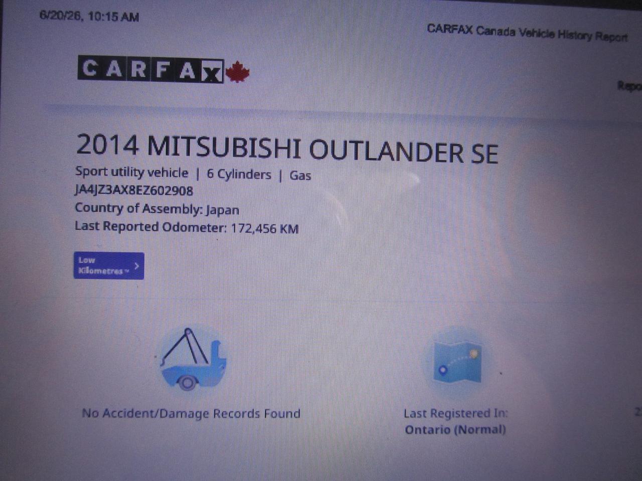 2014 Mitsubishi Outlander 4WD 4dr SE Photo