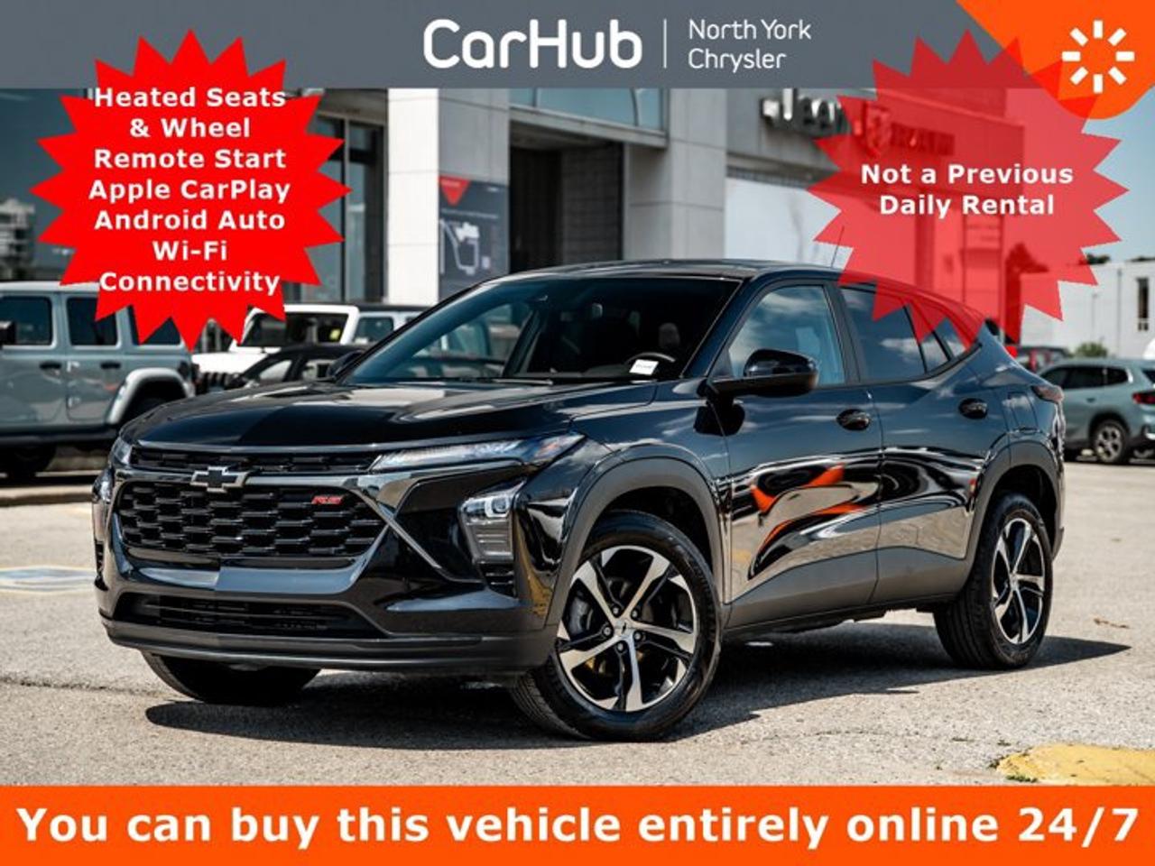 <p> This Chevrolet Trax delivers a Turbocharged Gas 3-Cyl 1.2L/ engine powering this Automatic transmission. ENGINE, ECOTEC 1.2L TURBO DOHC DI WITH VARIABLE VALVE TIMING (VVT)  (137 hp [102 kW] @ 5000 rpm, 162 lb-ft of torque [219 N-m] @ 2500 rpm) (STD), Wireless Apple CarPlay/Wireless Android Auto, Wipers, front intermittent, variable speed. <p>This Chevrolet Trax Comes Equipped with These Options <br /> Wiper, rear, intermittent, Windows, power rear, express down, Window, power, front passenger with express down, Window, power, driver with express down, Wi-Fi Hotspot capable (Terms and limitations apply. See onstar.ca or dealer for details.), Wheel, spare, 16 (40.6 cm) steel, Visors, driver and front passenger vanity mirrors, covered, Vehicle health management, USB ports, 2, one type-A and one type-C, located within the instrument panel, Transmission, 6-speed automatic. </p> <p>Drive Happy with CarHub<br>*** All-inclusive, upfront prices -- no haggling, negotiations, pressure, or games*** Purchase or lease a vehicle and receive a $1000 CarHub Rewards card for service.  *** Purchase this vehicle fully online on CarHub websites</p> <p>Transparency Statement<br>USED VEHICLES:Online prices and payments are for finance purchases  please note there is a $850 safety certification fee. if not Certified, then as per OMVIC Regulations the vehicle is deemed to be not drivable and Not Certified. Cash purchases for used vehicles have a $2,350 surcharge which includes the safety certification (the finance price + $2,350).NEW VEHICLES:New financed vehicles are subject to an $ 850 Processing Fee. New cars priced at over $100,000 including add-ons or accessories are subject to the additional federal luxury tax.While every effort is taken to avoid errors, technical or human error can occur, so please confirm vehicle features, options, materials, and other specs with your CarHub representative. This can easily be done by calling us or by visiting us at the dealership. CarHub used vehicles come standard with 1 key. If we receive more than one key from the previous owner, we include them with the vehicle. Additional keys may be purchased at the time of sale. Ask your Product Advisor for more details. Payments are only estimates derived from a standard term/rate on approved credit. Terms, rates and payments may vary. Prices, rates and payments are subject to change without notice. Please see our website for more details.</p>