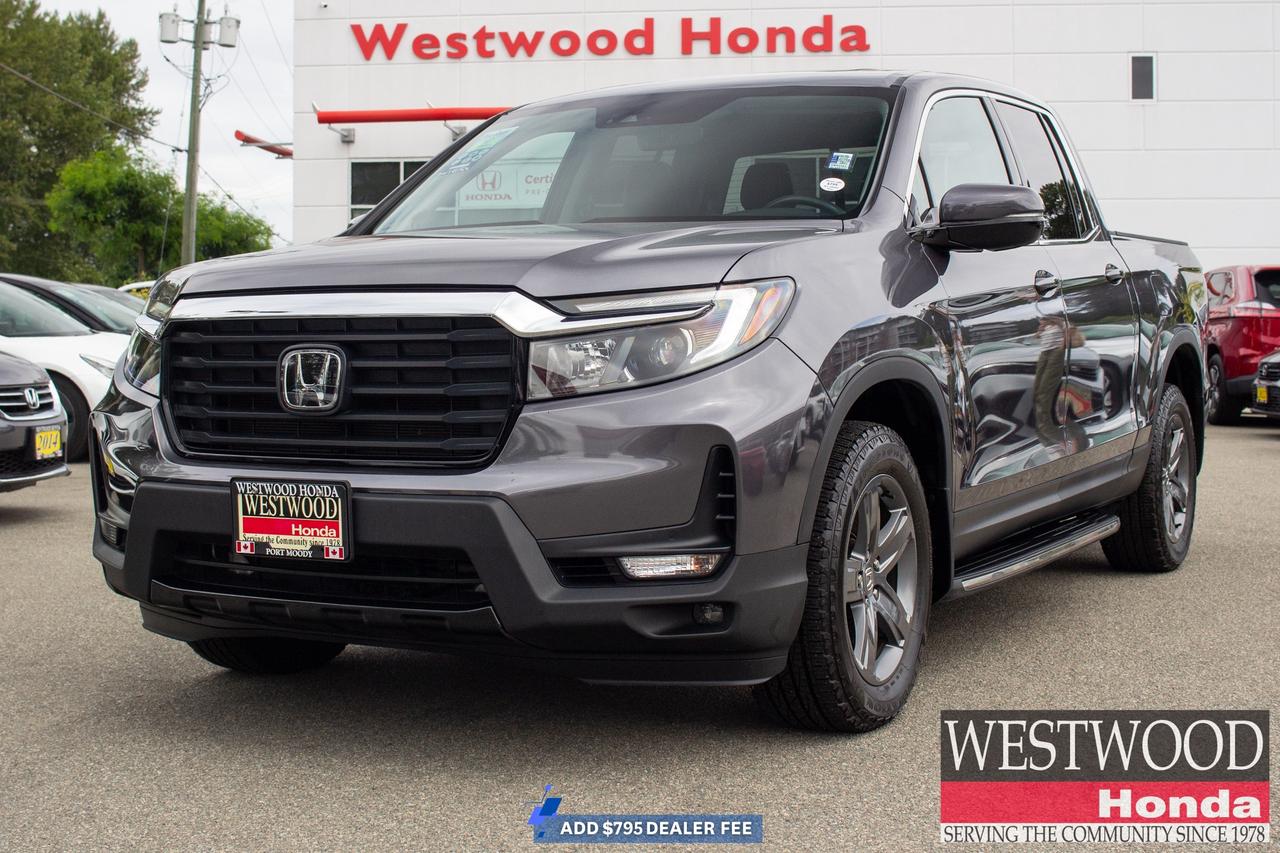 2022 Honda Ridgeline Touring AWD Premium Comfort and Truck Capability  Certified UsedTake on daily commuting, weekend projects, and BC road trips with confidence in this **2022 Honda Ridgeline Touring AWD**. Combining Honda refinement with versatile pickup capability, the Ridgeline Touring offers a smooth ride, a premium cabin, and innovative cargo solutions that make it stand out from traditional midsize trucks.**Key highlights include:*** Touring trim with leather-trimmed seating and heated front seats* AWD for added confidence in Metro Vancouvers changing weather* Wireless Apple CarPlay? and Android Auto integration* Premium audio system with wireless phone charging* Power moonroof and truck-bed audio system* In-Bed Trunk?, dual-action tailgate, and integrated truck-bed power outletWhether youre commuting through Burnaby, tackling projects around the Tri-Cities, or heading to Whistler for the weekend, the Ridgeline Touring delivers a comfortable SUV-like ride with the versatility of a pickup. Its spacious interior and innovative cargo features make everyday ownership exceptionally convenient.As a **Honda Certified Used** vehicle, this Ridgeline has met **Honda Certified inspection standards** and includes a **7-year / 160,000km transferable powertrain warranty** for added peace of mind.Every pre-owned vehicle at Westwood Honda also includes our **BuySmart Program**, featuring a **Full CarProof vehicle history report**, **Mechanical inspection**, **2-month / 5,000km powertrain warranty**, **6-month tire, brake, battery, and bulb coverage**, **Professional detailing**, **Full tank of gas**, and **Market-based no-haggle pricing**. Ideal for drivers seeking premium comfort, dependable AWD capability, and the flexibility of a truck without sacrificing everyday drivability, this Ridgeline Touring is ready for work and recreation alike.**Book your test drive today.****Apply for financing online today.****Reserve this 2022 Honda Ridgeline Touring before its gone.**## FAQs**Q: Is the 2022 Honda Ridgeline Touring AWD good for BC winters?**A: Yes. Its AWD system provides added confidence on wet and snowy Metro Vancouver roads.**Q: What makes the Touring trim special?**A: Touring adds premium comfort features, advanced technology, leather seating, and unique truck-bed conveniences.**Q: Is this Honda Certified Used?**A: Yes. It qualifies for Honda Certified Used benefits, including a 7-year/160,000km transferable powertrain warranty.**Q: Can the Ridgeline tow a trailer?**A: Yes. When properly equipped, the Ridgeline is well suited for towing recreational trailers and small boats.**Q: Does Westwood Honda accept trade-ins?**A: Yes. We welcome trade-ins from customers throughout Port Moody, Coquitlam, Port Coquitlam, and Metro Vancouver.**Q: Can I finance this Ridgeline?**A: Absolutely. Westwood Honda offers financing solutions to help make your purchase straightforward and convenient.