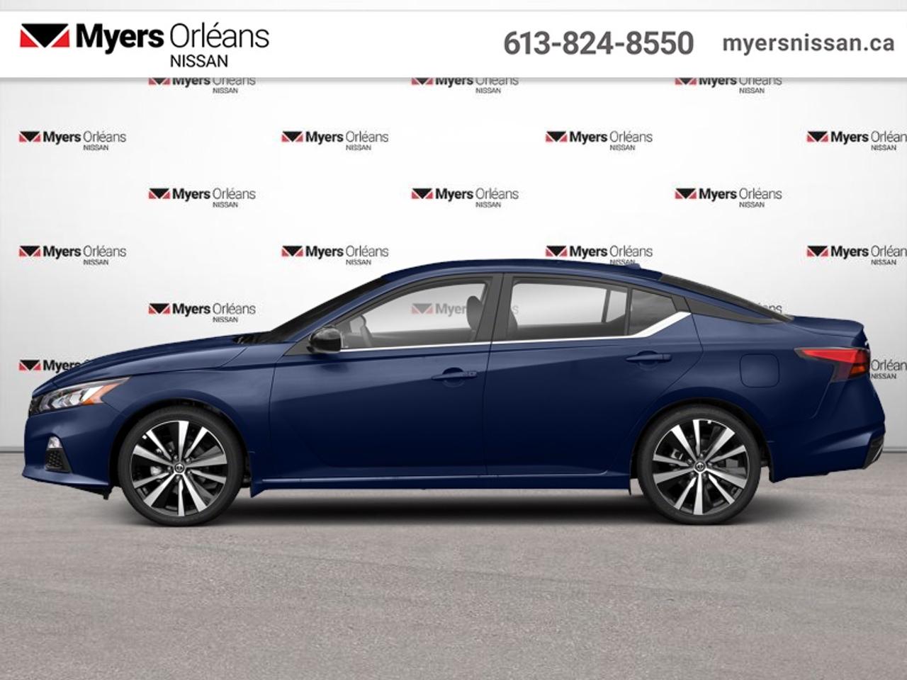 <b>Navigation,  ProPilot,  Sunroof,  Heated Seats,  Remote Start!</b><br> <br>  Compare at $21629 - Our Price is just $20999! <br> <br>This ubiquitous Nissan Altima has the goods to contend with the best family sedans. This 2021 Nissan Altima is fresh on our lot in Orleans.<br> <br>With a comfortable and well appointed interior, a well composed and lively ride quality, and a fresh modern exterior, this 2021 Nissan Altima is single handedly changing the face of Nissan. Stylish, full of tech, and expertly refined, this Altima is perfectly modern and ready with the next generation of driving assistance programs. The future is here in this 2021 Nissan Altima.<br> <br>This sedan has 79,942 km. Its Blue in colour and is completely accident free based on the <a href=https://vhr.carfax.ca/?id=mbynWE86UpGsWyKg1DYImHcP3MYJ5AtG target=_blank>CARFAX Report</a>. It has an Automatic transmission and is powered by a 182HP 2.5L 4 Cylinder Engine. It may have some remaining factory warranty, please check with dealer for details. <br> <br> Our Altimas trim level is 2.5 SR. This Altima SV is equipped with even more next generation features like collision mitigation, driver alertness assistance, blind spot warning, high beam assist, and rear sonar system for parking assistance with emergency braking to keep you out of wrecks and make your commutes easier while aluminum wheels, all wheel drive, intelligent automatic LED headlights, and LED fog lights provide fun and style. The interior of this Altima SV is loaded with a power moonroof, Advanced Drive-Assist Display, Siri Eyes Free, AutoHold brake hold feature, hands free texting assistant, remote start with intelligent climate control, auto dimming rear view mirror, heated front seats, and a heated leather steering wheel while an 8 inch touchscreen with Apple CarPlay and Android Auto compatibility, and navigation keeps you connected. This vehicle has been upgraded with the following features: Navigation, ProPilot, Sunroof, Heated Seats, Remote Start, Heated Steering Wheel, Blind Spot Detection.<br> <br/><br>We are proud to regularly serve our clients and ready to help you find the right car that fits your needs, your wants, and your budget.And, of course, were always happy to answer any of your questions.Proudly supporting Ottawa, Orleans, Vanier, Barrhaven, Kanata, Nepean, Stittsville, Carp, Dunrobin, Kemptville, Westboro, Cumberland, Rockland, Embrun , Casselman , Limoges, Crysler and beyond! Call us at (613) 824-8550 or use the Get More Info button for more information. Please see dealer for details. The vehicle may not be exactly as shown. The selling price includes all fees, licensing & taxes are extra. OMVIC licensed.Find out why Myers Orleans Nissan is Ottawas number one rated Nissan dealership for customer satisfaction! We take pride in offering our clients exceptional bilingual customer service throughout our sales, service and parts departments. Located just off highway 174 at the Jean DÀrc exit, in the Orleans Auto Mall, we have a huge selection of Used vehicles and our professional team will help you find the Nissan that fits both your lifestyle and budget. And if we dont have it here, we will find it or you! Visit or call us today.<br>*LIFETIME ENGINE TRANSMISSION WARRANTY NOT AVAILABLE ON VEHICLES WITH KMS EXCEEDING 140,000KM, VEHICLES 8 YEARS & OLDER, OR HIGHLINE BRAND VEHICLE(eg. BMW, INFINITI. CADILLAC, LEXUS...)<br> Come by and check out our fleet of 50+ used cars and trucks and 100+ new cars and trucks for sale in Orleans.  o~o