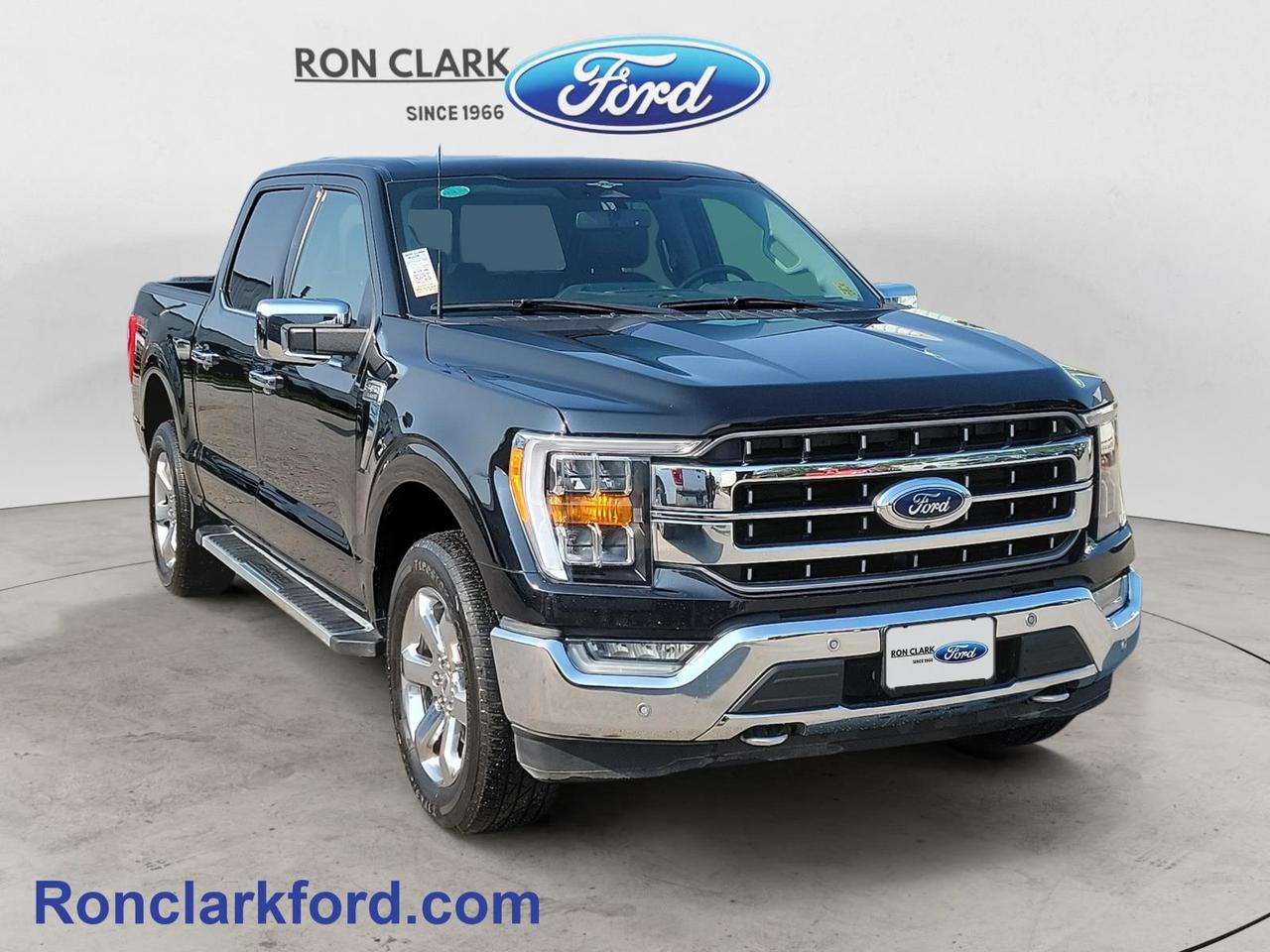 One owner, purchased and serviced in-house, this pre-owned 2023 Ford F-150 Lariat 4x4 is finished in Agate Black Metallic with a premium Black Leather-Trimmed Interior and has been exceptionally cared for from day one. Powered by Fords legendary 5.0L V8 engine paired with a smooth-shifting 10-speed automatic transmission, this truck delivers outstanding performance, capability, and reliability.Equipped with the desirable 501A Equipment Group, Trailer Tow Package, and FX4 Off-Road Package, its ready for everything from daily driving to towing and off-road adventures. Premium features include a power tailgate with integrated tailgate step, 360-degree camera system, heated steering wheel, remote keyless entry, remote vehicle start, universal garage door opener, and a power drivers seat with heating, ventilation, and memory functions for maximum comfort. Inside, youll enjoy the latest technology with Fords SYNC® 4 infotainment system featuring a large 12-inch touchscreen and a premium B&O audio system. Combining rugged capability, advanced technology, and luxury-level comfort, this well-maintained F-150 Lariat is an exceptional opportunity for anyone seeking a fully equipped full-size pickup.All Pre-Owned vehicles come standard with one key. If we received additional keys from the previous owner they will be with the vehicle upon delivery at no cost. Additional keys may be purchased at customers request and expense.Come to the dealer you can trust. 60 years and counting Ron Clark Ford & Jayco RV is known for great value and being best in customer service! We serve and deliver all over Ontario including destinations such as Wyoming, Petrolia, Sarnia, London, Guelph, Kitchener-Waterloo, Hamilton, GTA, Ottawa & Chatham-Kent. Call or visit us at RON CLARK FORD & JAYCO RV to view and test drive today! RON CLARK FORD where else!!