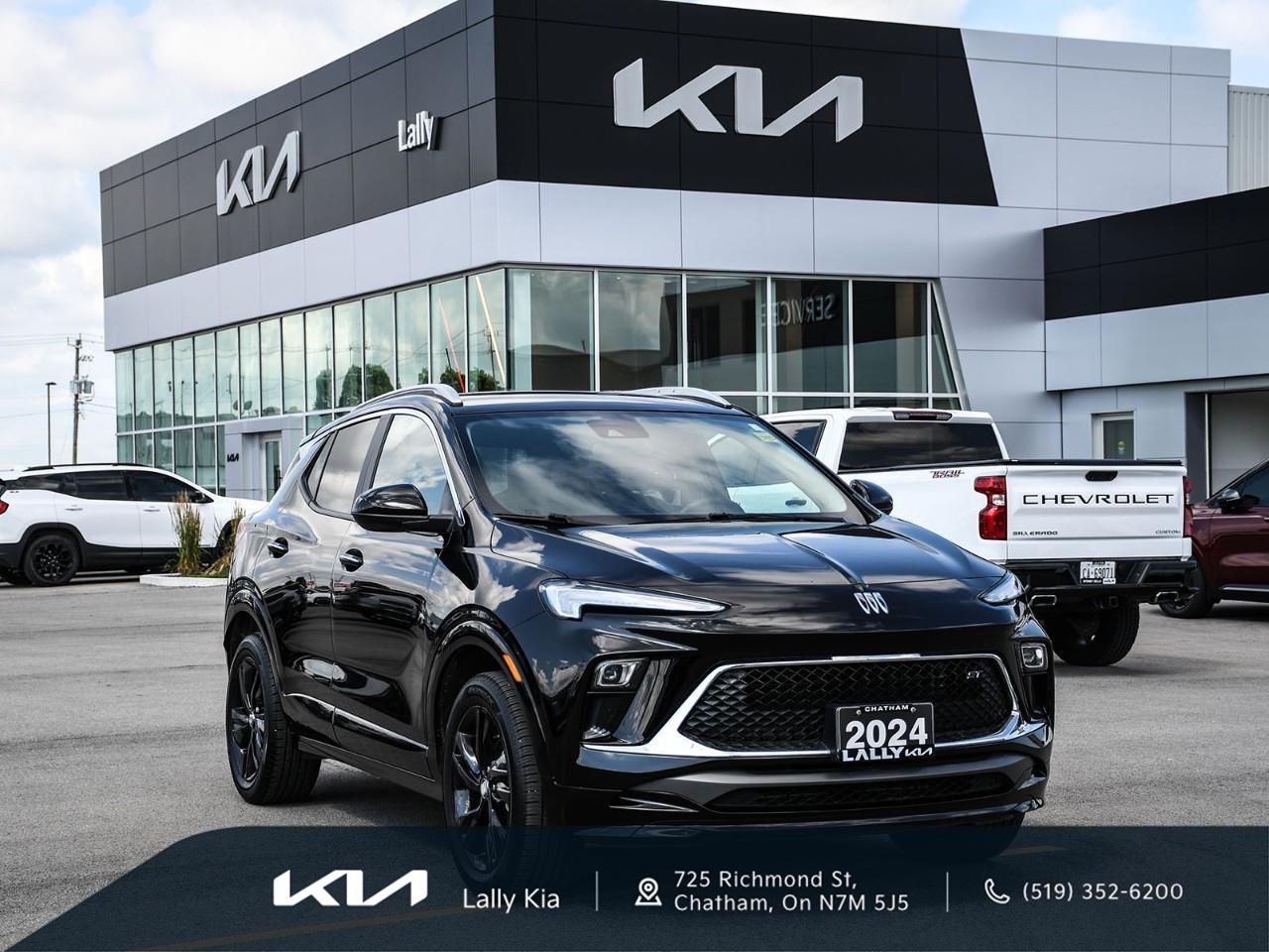 <p>2024 Buick Encore GX - Sport Touring | Clean CarFax | One Owner | Low KMs</p><ul><li><p><strong>Condition:</strong> Low KMs, One Owner, Accident Free / No Accidents / Clean CarFax</p></li><li><p><strong>Performance:</strong> All-Wheel Drive (AWD), 1.3L Turbocharged 3-Cylinder Engine, Automatic Transmission</p></li><li><p><strong>Seating & Comfort:</strong> Cloth & Leatherette Seating, Heated Front Seats, Heated Steering Wheel, Automatic Climate Control, Power Driver Seat</p></li><li><p><strong>Technology:</strong> Apple CarPlay & Android Auto, Wireless Apple CarPlay & Android Auto, Wireless Phone Charging, Remote Start, Buick Driver Information Centre, Hands-Free Power Liftgate</p></li><li><p><strong>Safety:</strong> Forward Collision Alert, Lane Keep Assist with Lane Departure Warning, Blind Zone Steering Assist, Rear Cross Traffic Braking, HD Rear Vision Camera, Automatic Emergency Braking</p></li><li><p><strong>Notes:</strong> One Owner Sport Touring model featuring distinctive gloss black exterior accents, sporty styling, modern technology, and confident AWD capability. <strong>CarFax available for download.</strong></p></li><li><p>Financing Available</p></li><li><p>Trade-Ins Welcome</p></li><li><p>Extended Warranty Options</p></li></ul><p>Every used vehicle undergoes a 135-point inspection.</p><p>Pre-owned vehicles are supplied with one key. Any additional keys received from the previous owner will be included at delivery at no charge. Extra keys may be purchased at the customer's request and expense.</p> <p>We use no hassle no haggle live market pricing! Save money and time.</p><p>All prices shown include all fees. Reconditioning and Full Detailing. Taxes and Licensing extra.</p><p>All Pre-Owned vehicles come standard with one key. If we received additional keys from the previous owner they will be with the vehicle upon delivery at no cost. Additional keys may be purchased at customers requested and expense.</p><p>Book your appointment today!</p>