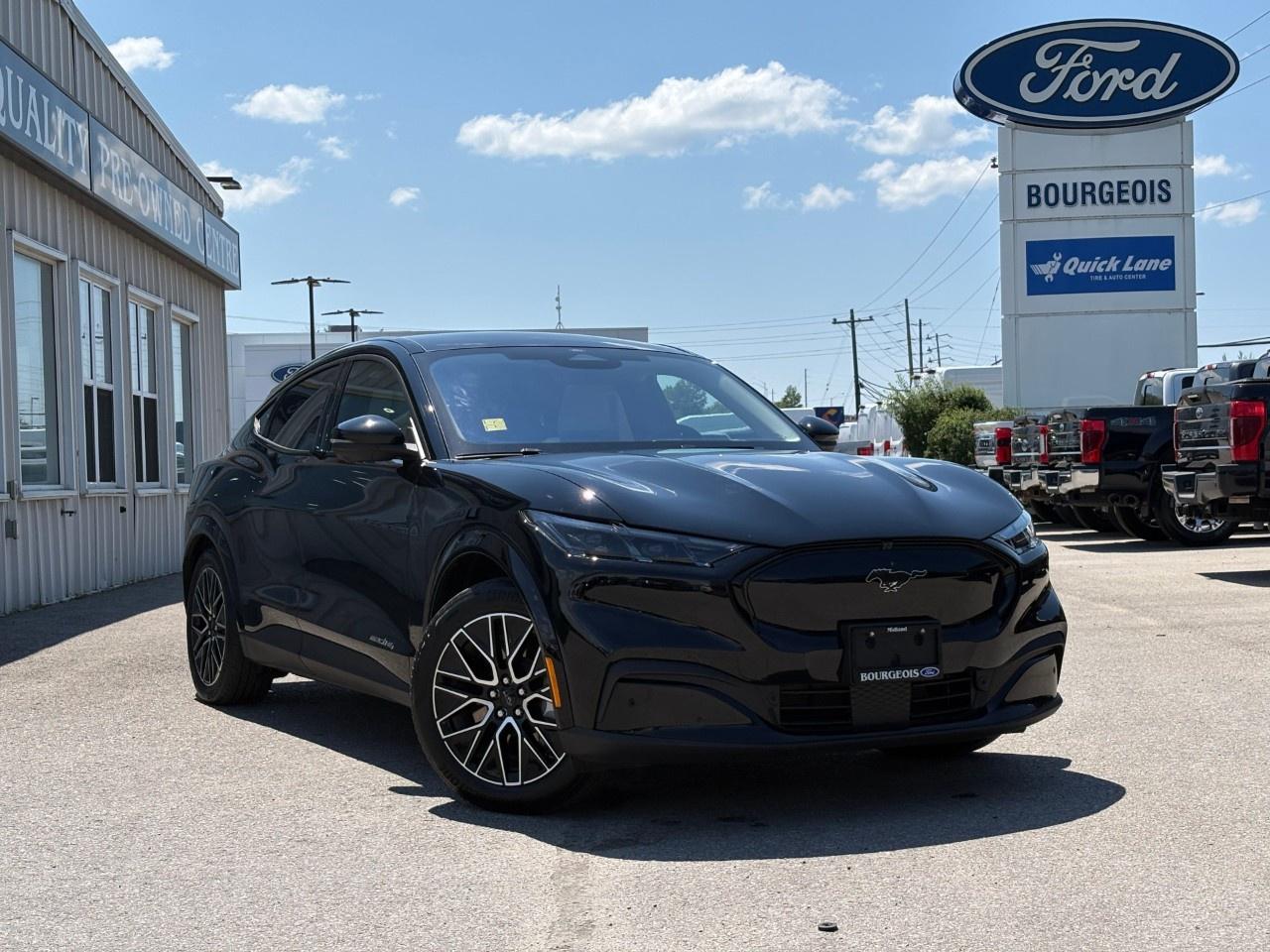 <p>Experience the future of driving with the 2025 Ford Mustang Mach-E Premium AWD, available in an elegant black finish. This SUV offers superior handling with its advanced all-wheel-drive system, ensuring a smooth and controlled ride.</p> <p>Externally, the Mustang Mach-E's bold styling is matched by its functional design, featuring sleek lines and alloy wheels that augment its sporty aesthetics. Step inside, and you'll be greeted by a luxurious gray interior that's both spacious and sophisticated. Equipped with power seats, a navigation system, and a leatherette door trim insert, this SUV combines comfort with state-of-the-art design.</p> <p>Stay connected and secure with cutting-edge technology and safety features, including a comprehensive backup camera, lane assist, adaptive cruise control, and a suite of sensors that make parking a breeze. The advanced dual motor system, paired with an 88kWh extended range battery, ensures you're ready for any journey with keyless entry and a push-to-start mechanism. Enjoy the convenience of a smart device integration, a wi-fi hotspot, and satellite radio for an enriched driving experience.</p> <p>Whether you're an eco-conscious family or a tech-savvy professional, the Ford Mustang Mach-E Premium AWD is designed to meet your lifestyle needs. Reach out to Bourgeois Motors Ltd. for more information or to schedule your test drive today.</p> <p><strong>Why Choose the Bourgeois Auto Group?</strong></p><p>For 80 years, Bourgeois Auto Group has been delivering exceptional automotive experiences. Our factor trained teams work to ensure you receive the shopping experience you deserve; whether you're looking for a new or new-to-you vehicle.</p><p>Shop 24/7 with our online showroom and chat service, ensuring convenience every step of the way. No hidden fees, full disclosure, and every pre-owned vehicle comes with a Carfax® report for peace of mind.</p><p>We offer a wide selection of pre-owned vehicles, all competitively priced using real-time market data. Get the best deal on your purchase and trade-in with our free Live Market Analysis report.</p><p>Looking to sell your car? We buy any make or modelno purchase required. Our simple to use online trade valuation tool will provide you with a clear, transparent selling experience whether you buy our car or not.</p><p>Backed by hundreds dedicated employees across 4 convenient locations, were here to meet all your automotive needs. Visit us in Midland or Parry Sound and explore our inventory or schedule your next service today.</p> <p><strong>Financing Your Next Vehicle with Bourgeois Motors Ford in Midland:</strong></p><p>At Bourgeois Motors Ford, we make financing your next vehicle simple and stress-free! Our team works with trusted lenders to find flexible options tailored to your budget. Drive away with confidenceapply today!</p><p>Take advantage of our online pre-qualification tool, backed by Equifax and TD Bank to find the payment that works for you. Simply <a href=https://www.bourgeoismotors.com/free-credit-check/ rel=nofollow><strong>CLICK HERE</strong></a><strong> </strong>to use our secure online credit tool with no impact to your credit.</p>