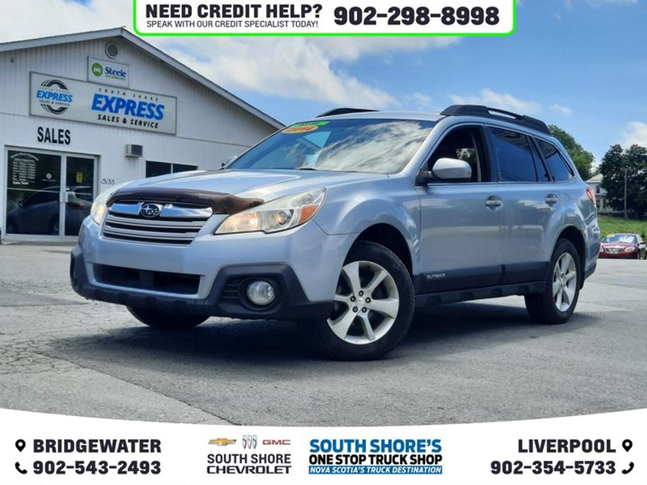 Awards: * 2014 IIHS Top Safety Pick, Top Safety Pick+ * 2014 KBB.com 10 Best Used Family Cars Under $15,000 * 2014 KBB.com 10 Best All-Wheel Drive Cars & SUVs Under $25,000 * 2014 KBB.com 10 Best Used SUVs Under $15,000 Recent Arrival! Silver 2014 Subaru Outback 2.5i Limited AWD Lineartronic CVT 2.5L Boxer H4 DOHC 16V 9 Speakers, ABS brakes, Air Conditioning, Alloy wheels, Automatic temperature control, Brake assist, CD player, Compass, Driver door bin, Dual front side impact airbags, Electronic Stability Control, Exterior Parking Camera Rear, Front anti-roll bar, Front dual zone A/C, Fully automatic headlights, Garage door transmitter: HomeLink, harman/kardon® Speakers, Heated door mirrors, Heated front seats, Illuminated entry, Navigation System, Occupant sensing airbag, Outside temperature display, Perforated Leather Seating Surfaces, Power door mirrors, Power moonroof, Power passenger seat, Power steering, Power windows, Rear window defroster, Remote keyless entry, Security system, Speed control, Speed-sensing steering, Tachometer, Telescoping steering wheel, Tilt steering wheel, Traction control, Trip computer, Variably intermittent wipers. Reviews: * Spacious interior; comfortable ride; excellent visibility; clever roof rails; above average off-road capability. Source: Edmunds * Need a lot of interior room? Reasonable fuel economy? Rugged durability? All-weather capability? Good results on crash tests? And all that at an affordable price? The 2014 Outback should be high on your list. Source: KBB.com