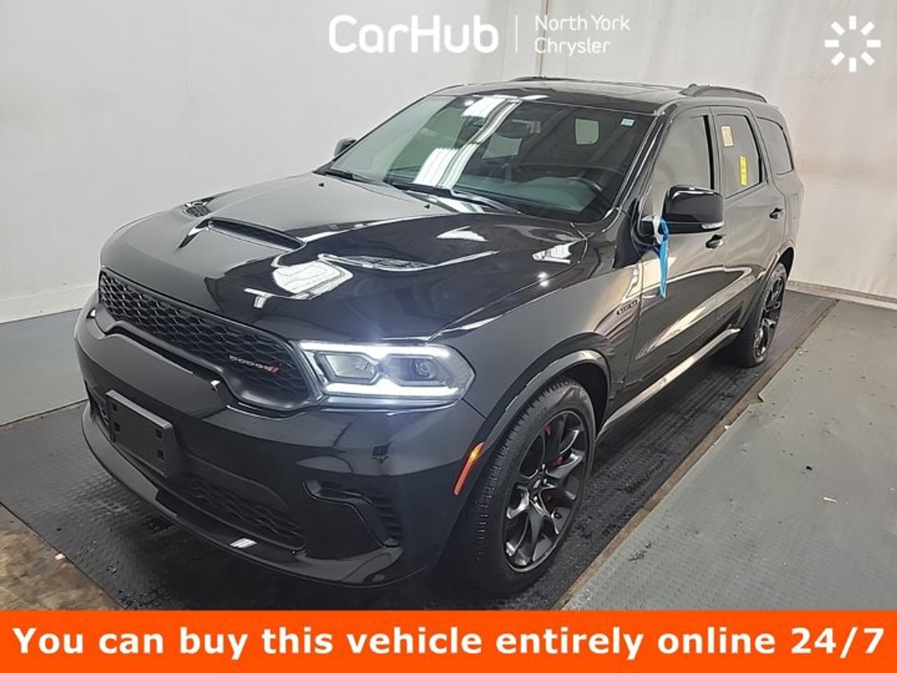 <p> This Dodge Durango boasts a Regular Unleaded V-8 5.7 L/345 engine powering this Automatic transmission. WHEELS: 20 X 10 LIGHTS OUT ALUMINUM, TRANSMISSION: 8-SPEED TORQUEFLITE AUTOMATIC  (STD), TOW N GO GROUP  -inc: Tires: 295/45ZR20 BSW AS, 4 & 7-Pin Wiring Harness, Red Brembo Brakes w/SRT Performance Pads, High Performance Suspension, Wheels: 20 x 10 Hyper Black Aluminum, Adaptive Damping, Automatic Headlamp Levelling System, Performance-Tuned Steering, Pirelli Brand Tires, High Performance Exhaust, LED Auxiliary Low Beam w/Turn Signal, Trailer Brake Control, Active Noise Control System, 260 KM/H Primary Speedometer, Electronic Limited Slip Differential Rear Axle, Run-Flat Tires, 233 km/h Maximum Speed Calibration, Sport/Track/Tow/Snow Drive Modes, Delete Spare Tire, Class IV Hitch Receiver, Body-Colour Upper/Lower Rear Fascia, Blind Spot w/Trailer Detection, Quadra-Trac Active-on-Demand 4x4. <p>This Dodge Durango Comes Equipped with These Options <br /> QUICK ORDER PACKAGE 22U R/T PLUS  -inc: Engine: 5.7L HEMI VVT V8 w/FuelSaver MDS, Transmission: 8-Speed TorqueFlite Automatic, Dinamica Suede Headliner, 4 & 7-Pin Wiring Harness, Integrated Roof Rail Crossbars, LED Auxiliary Low Beam w/Turn Signal, Power Sunroof, Auto-Dimming Exterior Driver Mirror, Dual Remote USB Charging Ports, Trailer Brake Control, Second-Row Heated Seats, 825-Watt Amplifier, Black Roof Rails, Class IV Hitch Receiver, Blind Spot w/Trailer Detection, Floor Console w/Leather Armrest, Power Multi-Function Manual Folding Mirrors, Power Tilt/Telescoping Steering Column, Advanced Brake Assist, Exterior Mirrors w/Turn Signals, Power 8-Way Adjustable Front Seats w/Driver Memory, Front Ventilated Seats, Premium Instrument Panel, Forward Collision Warning/Active Braking, Bright Cargo Area Scuff Pads, 19-Amped harman/kardon Speakers w/Subwoofer, Automatic High-Beam Headlamp Control, 115V Auxiliary Power Outlet - Centre Console, Exterior Mirrors w/Memory Settings, Adaptive Cr, BLACKTOP PACKAGE  -inc: Tires: 265/50R20 Performance AS, Integrated Roof Rail Crossbars, Satin Black Dodge Tail Lamp Badge, Black Roof Rails, Pirelli Brand Tires, Gloss Black Badges , TIRES: 295/45ZR20 BSW AS, ENGINE: 5.7L HEMI VVT V8 W/FUELSAVER MDS  (STD), EBONY RED/BLACK, NAPPA LEATHER-FACED BUCKET SEATS, DB BLACK, 2ND-ROW FOLD/TUMBLE CAPTAIN CHAIRS  -inc: 2nd-Row Mini Console w/Cup Holders, 2nd-Row Seat-Mounted Armrests, 6-Passenger Seating, 3rd-Row Floor Mat & Mini Console, Voice Activated Dual Zone Front Automatic Air Conditioning, Valet Function, Urethane Gear Shifter Material. </p> <p>Drive Happy with CarHub<br>*** All-inclusive, upfront prices -- no haggling, negotiations, pressure, or games*** Purchase or lease a vehicle and receive a $1000 CarHub Rewards card for service.  *** Purchase this vehicle fully online on CarHub websites</p> <p>Transparency Statement<br>USED VEHICLES:Online prices and payments are for finance purchases  please note there is a $850 safety certification fee. if not Certified, then as per OMVIC Regulations the vehicle is deemed to be not drivable and Not Certified. Cash purchases for used vehicles have a $2,350 surcharge which includes the safety certification (the finance price + $2,350).NEW VEHICLES:New financed vehicles are subject to an $ 850 Processing Fee. New cars priced at over $100,000 including add-ons or accessories are subject to the additional federal luxury tax.While every effort is taken to avoid errors, technical or human error can occur, so please confirm vehicle features, options, materials, and other specs with your CarHub representative. This can easily be done by calling us or by visiting us at the dealership. CarHub used vehicles come standard with 1 key. If we receive more than one key from the previous owner, we include them with the vehicle. Additional keys may be purchased at the time of sale. Ask your Product Advisor for more details. Payments are only estimates derived from a standard term/rate on approved credit. Terms, rates and payments may vary. Prices, rates and payments are subject to change without notice. Please see our website for more details.</p>