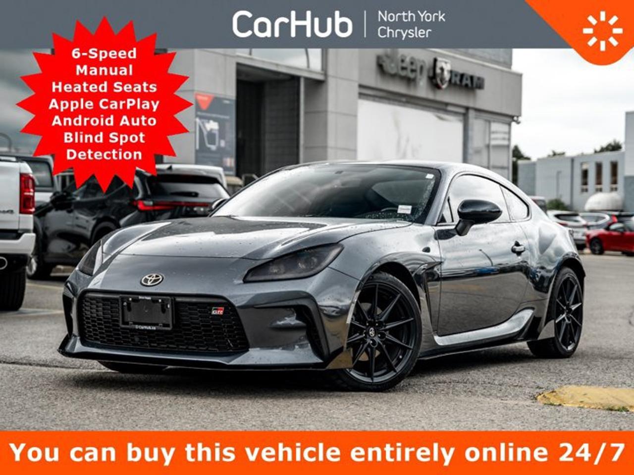 <p>Only 15,223 Kilometers! This Toyota GR86 boasts a Premium Unleaded H-4 2.4 L/146 engine powering this Manual transmission. Wheels: 18 Alloy, Vehicle Stability Control Track Mode (VSC mode) Electronic Stability Control (ESC), Variable Intermittent Wipers.</p><p>This Toyota GR86 Features the Following Options <br />Valet Function, Ultrasuede Simulated Suede Door Trim Insert, Trunk Rear Cargo Access, Trip Computer, Transmission: 6-Speed Manual, Tires: 215/40R18, Tire Mobility Kit, Tailgate/Rear Door Lock Included w/Power Door Locks, Strut Front Suspension w/Coil Springs, Streaming Audio.</p><p>Drive Happy with CarHub<br />*** All-inclusive, upfront prices -- no haggling, negotiations, pressure, or games *** Purchase or lease a vehicle and receive a $1000 CarHub Rewards card for service. *** Purchase this vehicle fully online on CarHub websites</p><p>Transparency Statement<br />USED VEHICLES: Online prices and payments are for finance purchases -- please note there is a $850 safety certification fee. if not Certified, then as per OMVIC Regulations the vehicle is deemed to be not drivable and Not Certified. Cash purchases for used vehicles have a $2,350 surcharge which includes the safety certification (the finance price + $2,350). NEW VEHICLES: New financed vehicles are subject to an $ 850 Processing Fee. New cars priced at over $100,000 including add-ons or accessories are subject to the additional federal luxury tax. While every effort is taken to avoid errors, technical or human error can occur, so please confirm vehicle features, options, materials, and other specs with your CarHub representative. This can easily be done by calling us or by visiting us at the dealership. CarHub used vehicles come standard with 1 key. If we receive more than one key from the previous owner, we include them with the vehicle. Additional keys may be purchased at the time of sale. Ask your Product Advisor for more details. Payments are only estimates derived from a standard term/rate on approved credit. Terms, rates and payments may vary. Prices, rates and payments are subject to change without notice. Please see our website for more details.</p><p> </p>