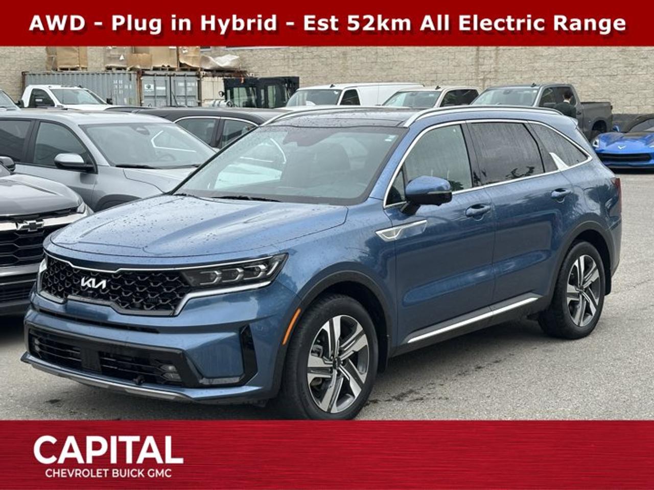 Recent Arrival!Ask for the Internet Department for more information or book your test drive today! Call 403-256-4960 for fast answers at your fingertips! Disclaimer: All prices are plus taxes. See dealer for details. AMVIC Licensed Dealer # B2020028.2023 Sorento Plug-In Hybrid 6-Speed Automatic AWD Sorento Plug-In Hybrid SX Prestige, 1.6L 4-Cylinder DGI DOHC, AWD, Leather, ABS brakes, Active Cruise Control, Alloy wheels, Electronic Stability Control, Emergency communication system, Front dual zone A/C, Heated & Ventilated Front Bucket Seats, Heated door mirrors, Heated front seats, Heated rear seats, Heated steering wheel, Illuminated entry, Low tire pressure warning, Navigation System, Power Liftgate, Remote keyless entry, Traction control.