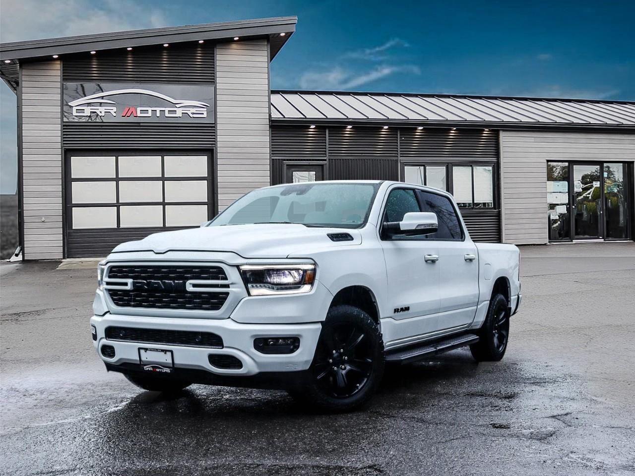 <p><strong>2022 Ram 1500 Sport 4x4 Crew Cab 5'7" Box  Versatile Full-Size Pickup Built for Ottawa Roads</strong></p><p><strong>Available now at Orr Motors  the trusted used car dealer in Ottawa since 1962</strong></p><p>The <strong>2022 Ram 1500 Sport 4x4 Crew Cab 57 Box</strong> delivers a powerful blend of capability, comfort, and modern design  tailor-made for drivers within the Ottawa region who need a truck that works hard by day and drives smoothly by night. With its Sport trim upgrades, 4-wheel drive traction, and premium features, this Ram 1500 stands out from standard models.</p><p><strong>Powertrain:</strong> Powered by a <strong>5.7L HEMI V8 engine</strong> paired with an <strong>8-speed automatic transmission</strong> and <strong>4-Wheel Drive (4x4)</strong>, this truck offers confident acceleration, strong towing performance, and reliable all-season capability.</p><p><strong>Key Features:</strong></p><ul><li><p>5.7L HEMI V8 Engine</p></li><li><p>8-Speed Automatic Transmission</p></li><li><p>4-Wheel Drive (4x4)</p></li><li><p>Crew Cab with 57 Box</p></li><li><p>Sport Trim with Blackout Exterior Accents</p></li><li><p>8.4 Uconnect® Touchscreen with Apple CarPlay® & Android Auto</p></li><li><p>Heated Front Seats & Heated Steering Wheel</p></li><li><p>Leather-Wrapped Steering Wheel & Shift Knob</p></li><li><p>Sport Suspension with 20 Alloy Wheels</p></li><li><p>Trailer Tow Package with Integrated Brake Controller</p></li><li><p>Chrome Bumpers & Grille</p></li><li><p>Remote Keyless Entry & Cruise Control</p></li></ul><p><strong>Fuel Economy (L/100 km):</strong> City: <strong>16.1</strong> · Highway: <strong>11.0</strong></p><p><strong>Why Buy from Orr Motors Ottawa:</strong> Family-Owned & Operated Dealership Since 1962 Certified & Safety-Inspected Vehicles Competitive Financing Options for All Credit Types Extended Warranty Coverage Available Serving Ottawa, Kanata, Stittsville & Nepean</p><p><strong>Visit us at Orr Motors  6230 Hazeldean Rd, Ottawa</strong></p><p>Call: 613-836-3333 | <a target=_blank rel=noopener noreferrer nofollow href=http://orrmotors.com>orrmotors.com</a></p><p>Orr Motors - The trusted used car dealer in Ottawa since 1962.</p> <br /> <br /> <br /> **Advertised price is for finance purchase. <br /> *Every reasonable effort is made to ensure the accuracy of the information listed above. Vehicle pricing, incentives, options (including standard equipment), and technical specifications listed is for the Year, Make and Model of the vehicle, and may not match the exact vehicle displayed. Please confirm with a sales representative the accuracy of this information.
