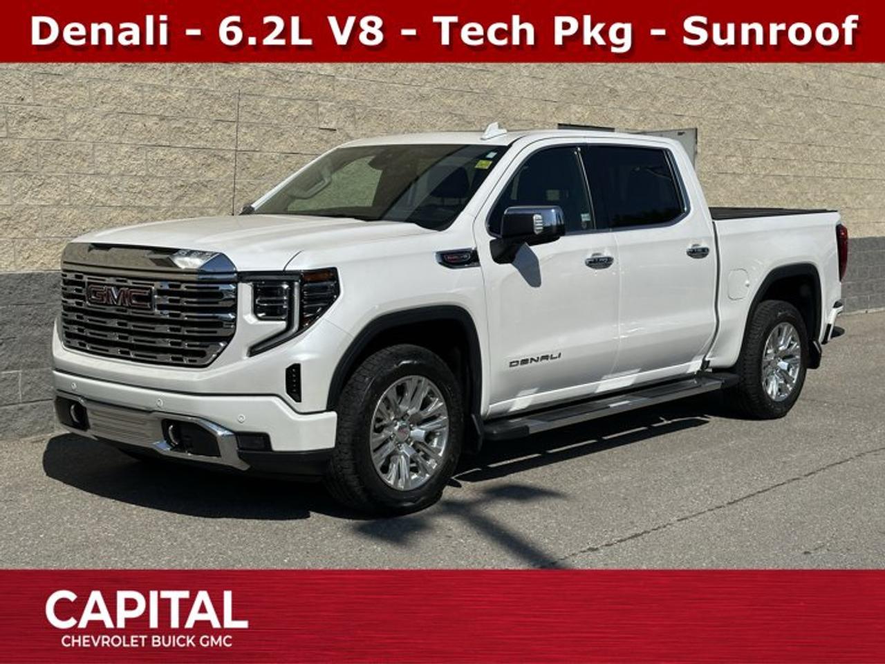 Recent Arrival!Ask for the Internet Department for more information or book your test drive today! Call 403-256-4960 for fast answers at your fingertips! Disclaimer: All prices are plus taxes. See dealer for details. AMVIC Licensed Dealer # B2020028.2024 Sierra 1500 10-Speed Automatic 4WD Sierra 1500 Denali, EcoTec3 6.2L V8, 4WD, 120-Volt Bed Mounted Power Outlet, 120-Volt Interior Power Outlet, 170 Amp Alternator, 2 Charge-Only Rear USB Ports, 2 Charge/Data USB Ports Inside Centre Console, 2 USB Ports, Auto-Locking Rear Differential, Auxiliary External Transmission Oil Cooler, Bed View Camera, Chrome Assist Steps, Chrome Header w/Signature Denali Chrome Grille, Chrome Recovery Hooks, Colour-Keyed Carpeting Floor Covering, Deep-Tinted Glass, Electric Rear-Window Defogger, Floor-Mounted Centre Console, Front Rain-Sensing Wipers, GMC Connected Access Capable, HD Surround Vision, Heated 2nd Row Outboard Seats, Heavy-Duty Air Filter, Hill Descent Control, Hitch Guidance, Hitch View, In-Vehicle Trailering System App, Integrated Trailer Brake Controller, Keyless Open & Start, LED Cargo Area Lighting, Multi-Colour 15 Diagonal Head-Up Display, OnStar & GMC Connected Services Capable, Perimeter Lighting, Power Door Locks, Power Front Passenger Windows w/Express Up/Down, Power Front Windows w/Driver Express Up/Down, Power Rake & Telescoping Steering Column, Power Rear Windows w/Express Down, Power Sliding Rear Window w/Rear Defogger, Power Sunroof, Preferred Equipment Group 5SA, Push Button Start, Rear Camera Mirror, Rear Cross Traffic Braking, Rear Pedestrian Alert, Rear Wheelhouse Liners, Remote Vehicle Starter System, Spray-On Pickup Bedliner w/Denali Logo, Steering Wheel Audio Controls, Technology Package, Theft Deterrent System (Unauthorized Entry), Trailer Camera Provisions, Trailer Side Blind Zone Alert, Trailering Package, Ultrasonic Front & Rear Park Assist, Universal Home Remote, Wheels: 20 x 9 Multi-Dimensional Polished Alum, Wi-Fi Hotspot Capable, Wireless Charging.