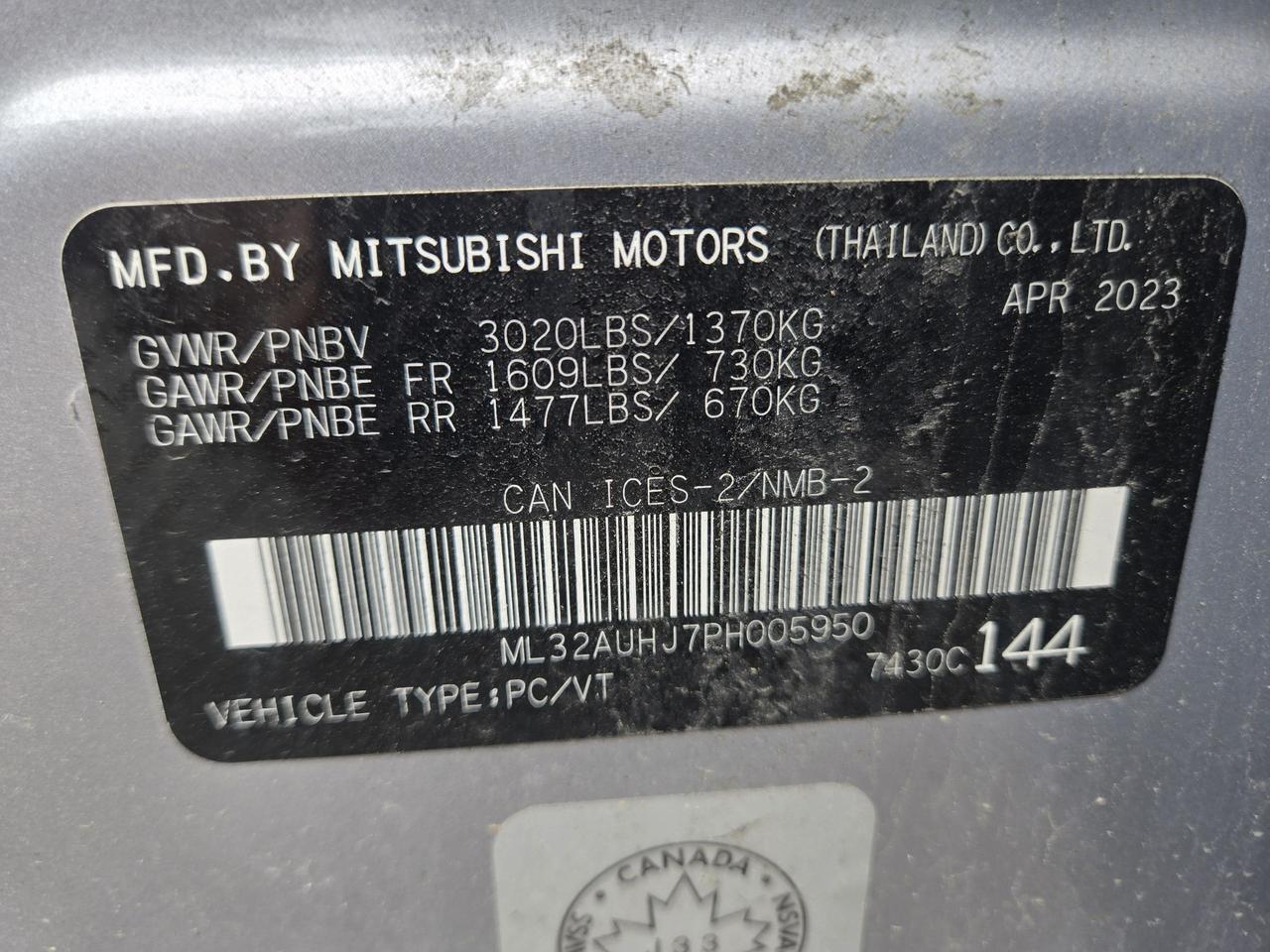 2023 Mitsubishi Mirage ES Photo