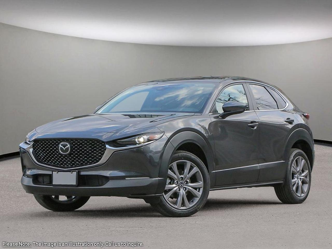 Discover the perfect blend of style, performance, and advanced technology with the all-new 2026 Mazda CX-30 GS AWD in sleek Grey. Powered by a responsive 2.5L SKYACTIV-G engine paired with a smooth 6-speed automatic transmission and full-time AWD, this compact SUV confidently handles every road and weather condition.Step inside to enjoy comfortable Grey cloth upholstery, heated front seats, and dual-zone automatic climate control, all complemented by a spacious interior designed for five passengers. Stay connected and entertained with the 10.25 touchscreen display, Mazda Connected Services, and premium 8-speaker audio system.Safety is paramount with blind-spot monitoring, lane departure prevention, forward collision mitigation, and a comprehensive 10-airbag system. Plus, convenience features like remote keyless entry, push-button start, and wireless charging make every drive effortless.The 2026 Mazda CX-30 GS AWD  where refined design meets spirited driving. Visit Go Mazda today and experience it for yourself!Go Mazda is an AMVIC licensed business