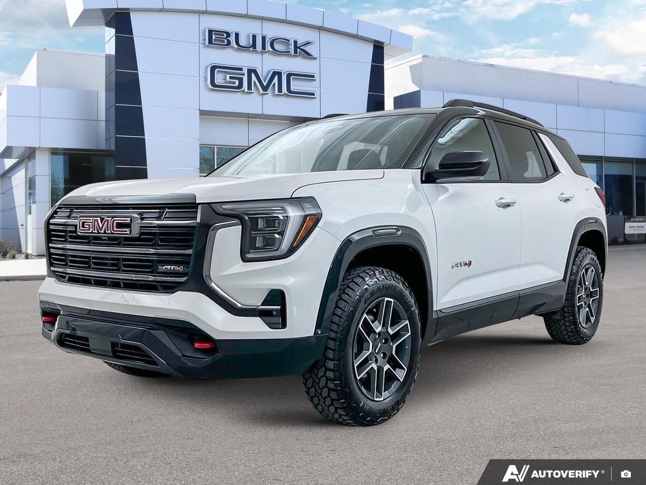 Convenience II Package | Driver Convenience Package | Trailering Package | HD Rear Vision Camera | Rear Park Assist | Wireless Apple Carplay & Android Auto | Adaptive Cruise Control | Heated Steering Wheel | Heated Seats | Sunroof
Nearly new with only 2,839 km on the clock, this 2026 GMC Terrain AT4 AWD is as close to brand new as it gets  without the brand new price. One owner, accident-free, and finished in a sharp Ebony Twilight Metallic with a Forest Storm and Mahogany interior, this AT4 is built for drivers who want capability and comfort in equal measure.

- **Only 2,839 km**  essentially untouched, 2026 model year with full remaining factory coverage
- **AT4 trim with AWD**  factory-installed trailer hitch and all-terrain tires (235/65R17) ready for whatever the weekend demands
- **Advanced safety suite**  Blind Zone Steering Assist, Rear Cross Traffic Braking, Reverse Automatic Braking, and enhanced Lane Keep Assist with Lane Departure Warning
- **Adaptive cruise control**  makes long highway drives and daily commutes noticeably more relaxed
- **Teen Driver technology**  configurable safety settings and an in-vehicle report card, ideal for families with new drivers
- **Front LED fog lamps with IntelliBeam**  automatic high beam control for improved visibility in low-light conditions
- **Keyless open and start**  convenient everyday access without digging for your keys
- **Wi-Fi Hotspot capable**  keep passengers connected on the go

Ready to make it yours? You can reserve this Terrain AT4 online, start the purchase process from home, or come see it in person at Birchwood Chevrolet Buick GMC. Have questions? Our team is happy to help  reach out anytime or book a test drive at birchwoodchevrolet.ca.
All of our quality pre-owned vehicles are delivered with the following:
· a Birchwood Certified 152 pt Inspection
· a full tank of fuel
· Full service records (if available)
· a CARFAX report

Click, call (204) 837-5811, or visit Birchwood Chevrolet Buick GMC at the Birchwood Auto Park, 3965 Portage Avenue West at the Perimeter.

Special Financing Available! Price does not include taxes. Dealer Permit #4240.
Dealer permit #4240