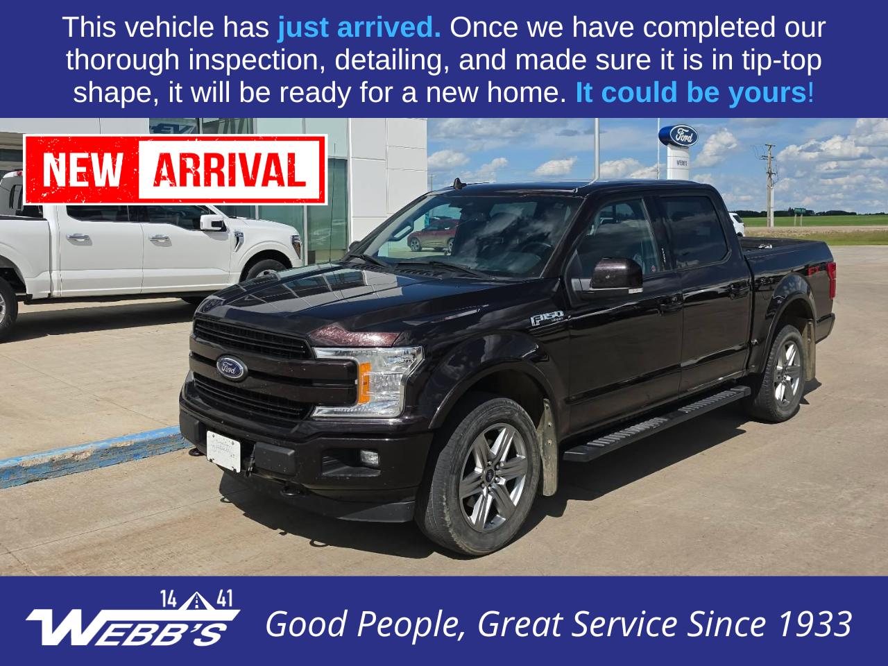 <p>Get ready to experience the ultimate in capability and comfort with this exceptional used 2019 Ford F-150 Lariat 4WD SuperCrew, now available at Webbs 1441. This isnt just a truck; its a powerful and versatile machine built to handle whatever your life throws at it, from demanding workdays to weekend adventures. With its rugged 4-wheel drive system and spacious SuperCrew cabin, youll have the space and the confidence to tackle any terrain or haul any load with ease. The Lariat trim elevates your driving experience with a premium feel and a host of advanced features designed for your convenience and enjoyment.</p><p>&nbsp;</p><p>This 2019 F-150 Lariat has been meticulously maintained and has just 98,500 kilometers on the odometer, offering you plenty of reliable miles ahead. Whether youre looking for a dependable workhorse for your business, a capable partner for your outdoor pursuits, or simply a comfortable and commanding presence on the road, this F-150 is ready to impress. Come down to Webbs 1441 and discover why the Ford F-150 is Canadas best-selling truck, and why this Lariat model is the perfect choice for you.</p><p>&nbsp;</p><p>Here are five features that truly make this 2019 Ford F-150 Lariat shine:</p><p><br><br></p><ul><li><strong>Lariat Luxury Interior:</strong> Step into a cabin that redefines truck comfort with premium leather-trimmed seats, heated and ventilated front seats, and a sophisticated design that makes every drive a pleasure.</li></ul><p>&nbsp;</p><ul><li><strong>Powerful 4-Wheel Drive System:</strong> Conquer any road condition or off-road trail with confidence thanks to the robust 4WD system, providing superior traction and control when you need it most.</li></ul><p>&nbsp;</p><ul><li><strong>Spacious SuperCrew Cab:</strong> Enjoy ample legroom and headroom for all passengers in the four-door SuperCrew configuration, making it ideal for families or crew transport.</li></ul><p>&nbsp;</p><ul><li><strong>Versatile 5.5 Box:</strong> The perfectly sized 5.5-foot box offers excellent cargo capacity for your gear, tools, or weekend project supplies, without compromising maneuverability.</li></ul><p>&nbsp;</p><ul><li><strong>Advanced Technology Integration:</strong> Stay connected and entertained with the intuitive infotainment system, featuring smartphone integration and a suite of driver-assist technologies designed to enhance safety and convenience.</li></ul><p><br><br></p><p><strong><em>Powered by AutoIntelligence&trade;</em></strong></p><p>&nbsp;</p><p>Powered by AutoIntelligence&trade;</p><p>&nbsp;</p>