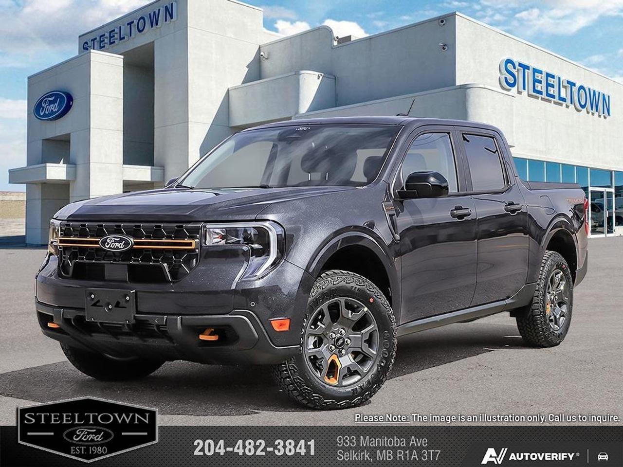 <b>Off-Road Suspension,  B&O Premium Audio,  Navigation,  360 Camera,  Heated Seats!</b><br> <br> We value your TIME, we wont waste it or your gas is on us!   We offer extended test drives and if you cant make it out to us we will come straight to you!<br> <br>The 2026 Ford Maverick blends agile practicality, intelligent design and everyday strength into one compelling package.<br> <br>The 2026 Ford Maverick balances the utility of a pickup with the size and maneuverability tailored for daily use and light-duty tasks. Inside, the cabin features thoughtful materials, simple modern tech and seating designed to support every passenger comfortably. With its versatile footprint, confident styling and Fords reputation for dependability, the Maverick stands out as a smart choice for lifestyle-driven truck buyers.<br> <br>This Carbonized Grey Metallic Crew Cab 4X4 pickup has an Automatic transmission and is powered by a 250HP 2.0L 4 Cylinder Engine. <br> <br> Our Mavericks trim level is Tremor. Built for serious off-road adventures, this rugged pickup brings part- and full-time all-wheel drive, a driver-selectable rear locking differential, and off-road suspension with skid plate protection to handle demanding trails with confidence. A spray-in bed liner, integrated cargo storage, and Class I towing with trailer sway control make hauling gear effortless, while LED headlights and a premium B&O sound system with SYNC 4, wireless smartphone integration, 5G hotspot, and SiriusXM Traffic keep you connected even in remote areas. Off-roaders will appreciate advanced safety tech like blind-spot assist, adaptive cruise with stop-and-go, lane centering and keeping, aerial and multi-view cameras, reverse brake assist, pre-collision assist with AEB, front cross-traffic mitigation, parking sensors, and Safety Canopy airbags for added peace of mind on rugged terrain. This vehicle has been upgraded with the following features: Off-Road Suspension, B&O Premium Audio, Navigation, 360 Camera, Heated Seats, Heated Steering Wheel, Adaptive Cruise Control.<br><br> View the original window sticker for this vehicle with this url <b><a href=http://www.windowsticker.forddirect.com/windowsticker.pdf?vin=3FTTW8NA9TRB20055 target=_blank>http://www.windowsticker.forddirect.com/windowsticker.pdf?vin=3FTTW8NA9TRB20055</a></b>.<br> <br>To apply right now for financing use this link: <a href=http://www.steeltownford.com/?https://CreditOnline.dealertrack.ca/Web/Default.aspx?Token=bf62ebad-31a4-49e3-93be-9b163c26b54c&La target=_blank>http://www.steeltownford.com/?https://CreditOnline.dealertrack.ca/Web/Default.aspx?Token=bf62ebad-31a4-49e3-93be-9b163c26b54c&La</a><br> <br/>5.99% financing for 84 months. Incentives expire 2026-08-31. See dealer for details. <br><br>Family owned and operated in Selkirk for 35 Years.  <br>Steeltown Ford is located just 20 minutes North of the Perimeter Hwy, with an onsite banking center that offers free consultations. <br>Ask about our special dealer rates available through all major banks and credit unions.<br>Dealer retains all rebates, plus taxes, govt fees and Steeltown Protect Plus.<br>Steeltown Ford Protect Plus includes:<br>- Life Time Tire Warranty <br>Dealer Permit # 1039<br><br><br> Come by and check out our fleet of 100+ used cars and trucks and 240+ new cars and trucks for sale in Selkirk.  o~o