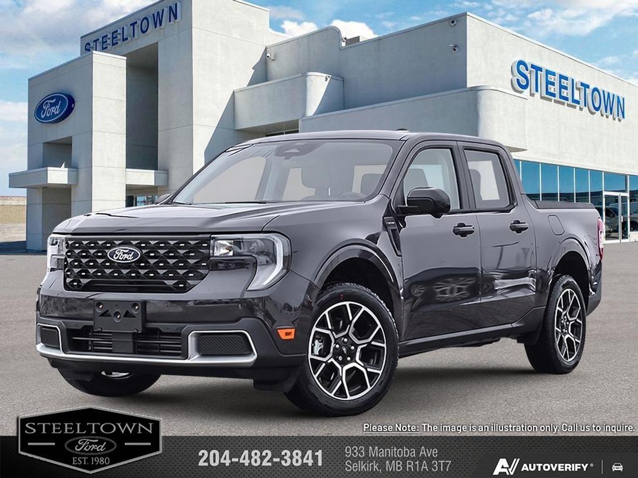 <b>B&O Premium Audio,  Navigation,  360 Camera,  Heated Seats,  Heated Steering Wheel!</b><br> <br> We value your TIME, we wont waste it or your gas is on us!   We offer extended test drives and if you cant make it out to us we will come straight to you!<br> <br>The 2026 Ford Maverick adapts seamlessly from city commutes to light-haul missions with savvy usability and refined character.<br> <br>The 2026 Ford Maverick balances the utility of a pickup with the size and maneuverability tailored for daily use and light-duty tasks. Inside, the cabin features thoughtful materials, simple modern tech and seating designed to support every passenger comfortably. With its versatile footprint, confident styling and Fords reputation for dependability, the Maverick stands out as a smart choice for lifestyle-driven truck buyers.<br> <br>This Carbonized Grey Metallic Crew Cab 4X4 pickup has an Automatic transmission and is powered by a 191HP 2.5L 4 Cylinder Engine. <br> <br> Our Mavericks trim level is Lariat. This advanced hybrid pickup truck blends capability, efficiency, and premium technology, offering all-wheel drive, Class I towing with trailer sway control, spray-in bed liner, integrated storage, and a 1,500 lb maximum payload for confident hauling and utility. Inside, ActiveX heated front bucket seats with power lumbar, a heated leatherette steering wheel, voice-activated dual-zone automatic climate control, and a 13.2 SYNC 4 display with B&O sound, wireless Apple CarPlay/Android Auto, SiriusXM Traffic, connected navigation, 5G Wi-Fi hotspot, and keyfob remote start create a connected and comfortable cabin. Safety is exceptional with Ford Co-Pilot360 technologies including blind-spot assist, lane centering and lane-keeping aid, adaptive cruise with stop-and-go, aerial view and multiple cameras, reverse brake assist, pre-collision assist with automatic emergency braking and intersection support, front cross-traffic mitigation, front/rear parking sensors, Safety Canopy airbags, and electronic stability control with roll stability management. This vehicle has been upgraded with the following features: B&O Premium Audio, Navigation, 360 Camera, Heated Seats, Heated Steering Wheel, Adaptive Cruise Control, Blind Spot Detection.<br><br> View the original window sticker for this vehicle with this url <b><a href=http://www.windowsticker.forddirect.com/windowsticker.pdf?vin=3FTTW8S36TRB16924 target=_blank>http://www.windowsticker.forddirect.com/windowsticker.pdf?vin=3FTTW8S36TRB16924</a></b>.<br> <br>To apply right now for financing use this link: <a href=http://www.steeltownford.com/?https://CreditOnline.dealertrack.ca/Web/Default.aspx?Token=bf62ebad-31a4-49e3-93be-9b163c26b54c&La target=_blank>http://www.steeltownford.com/?https://CreditOnline.dealertrack.ca/Web/Default.aspx?Token=bf62ebad-31a4-49e3-93be-9b163c26b54c&La</a><br> <br/>4.99% financing for 84 months. Incentives expire 2026-07-31. See dealer for details. <br><br>Family owned and operated in Selkirk for 35 Years.  <br>Steeltown Ford is located just 20 minutes North of the Perimeter Hwy, with an onsite banking center that offers free consultations. <br>Ask about our special dealer rates available through all major banks and credit unions.<br>Dealer retains all rebates, plus taxes, govt fees and Steeltown Protect Plus.<br>Steeltown Ford Protect Plus includes:<br>- Life Time Tire Warranty <br>Dealer Permit # 1039<br><br><br> Come by and check out our fleet of 90+ used cars and trucks and 200+ new cars and trucks for sale in Selkirk.  o~o