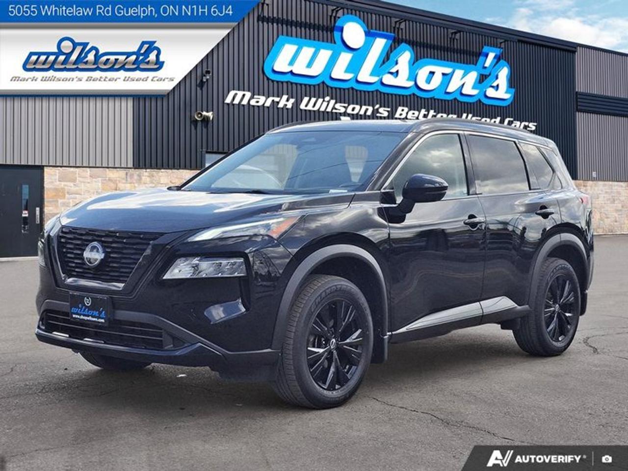 Look at this certified 2023 Nissan Rogue SV Midnight Edition AWD | Leather | Pano Roof | Heated Seats + Steering | Remote Start & More !. Its Automatic transmission and 1.5 L engine will keep you going. This Nissan Rogue has the following options: Remote Start, Radar Cruise, Panoramic Roof, Leather, Heated Steering Wheel, Apple Car Play, Air Conditioning, 360 Camera, Heated Seats, and Tilt Steering Wheel. Stop by and visit us at Mark Wilsons Better Used Cars, 5055 Whitelaw Road, Guelph, ON N1H 6J4.MASSIVE SELECTION: 500+ vehicles in ONE LOCATION, all Live Market Priced for the best value!STRAIGHTFORWARD & TRANSPARENT PRICING: Our Advertised Price INCLUDES:Safety Certification! (No separate certification fee upcharge).FREE Carfax History Report!NO upcharge for paying cash!CONFIDENCE & PEACE OF MIND: 30-Day/3,000 km Warranty INCLUDED! Plus a 5-Day Exchange Privilege!*EASY FINANCING: Better-than-bank rates, $0 Down, and 3 Months No Payments available OAC. BAD CREDIT APPROVED HERE!WE BUY CARS: Get Top Dollar for your trade, or sell us your vehicle for CASH even if you dont buy ours!www.shopwilsons.comAn Honest, Transparent Buying Experience. Trusted in business since 1961!(Cash Prices Exclude HST and Licensing Fees only.)
