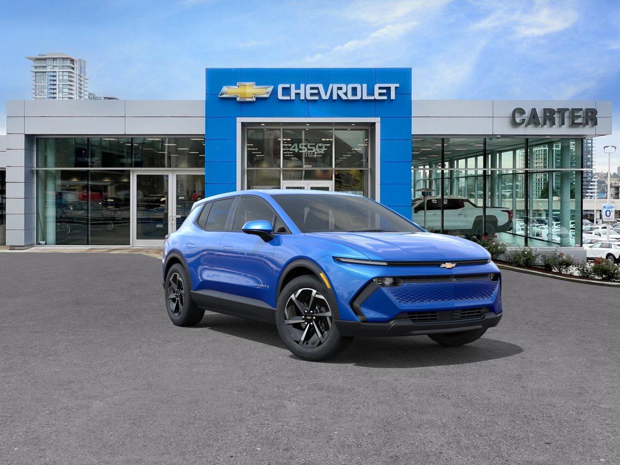 GREAT NEWS! EMPLOYEE PRICING IS BACK! Unlock exceptional savings on eligible new electric vehicles. Combine Employee Pricing with available incentives and drive home an EV for less.  Available Savings Include:  - $2,700 Employee Pricing Credit - $1,000 Non stackable cash delivery allowance - $2,300 Stackable cash delivery allowance - Up to $5,000 Federal EVAP incentive for eligible customers, applied after tax.  Only vehicles with a final transaction price under $50,000 before tax are eligible for EVAP.  Experience the confidence of up to 513 km of estimated electric range in the 2026 Chevrolet Equinox EV LT FWD, packed with advanced safety features including Blind Zone Steering Assist, Rear Cross Traffic Braking, Reverse Automatic Braking, Front Pedestrian and Bicyclist Braking, Rear Pedestrian Alert, Side Bicyclist Alert, Traffic Sign Recognition, Following Distance Indicator, and a Safety Alert Seat. Stylish, efficient, and engineered for everyday peace of mind, this all-electric SUV is ready for your next adventure. Come take it for a test drive today and experience all this stylish vehicle has to offer!  WHY CARTER GM BURNABY?  - An unrivalled vehicle purchasing experience! - Exceeding our loyal customers expectations since 1963 - 4.5 Google star rating with 2,300+ customer reviews) - CarGurus Top-Rated Dealer 2025 Award - CarGurus Top Value Dealer 2025 Award - Vehicle trades welcome! Best price guaranteed! - We provide upfront pricing, zero hidden fees, and 100% transparency - Fast approvals and 99% acceptance rates (no matter your current credit status!) - Multilingual staff (many languages spoken) - Comfortable non-pressured environment with in-store television, WIFI and a childrens play area! - In-store restaurant: fresh daily menu        Were here to help you drive the vehicle you want, the vehicle you deserve! QUESTIONS? GREAT! WEVE GOT ANSWERS! To speak with a friendly vehicle specialist - CALL NOW! The advertised price includes all standard dealer fees and any applicable manufacturer or dealer incentives. It does not include applicable taxes, licensing, insurance, or optional products or services. Dealer fees will be clearly broken out and itemized on the bill of sale, maximum total of fees $699.00. Prices are shown in Canadian dollars. While we make every effort to ensure accuracy, vehicle details, pricing, options, and availability are subject to change without notice. Please confirm all information with dealership sales management before purchase. Dealer Code: 81129