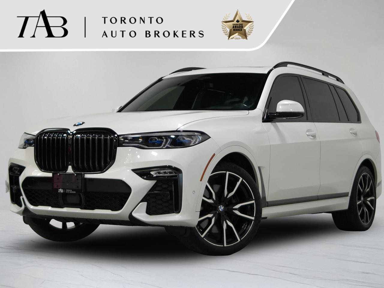 This 2021 BMW X7 xDrive40i is a local Ontario vehicle with a clean Carfax report, offering a perfect combination of full-size luxury, advanced technology, and confident performance. Finished with the desirable M Sport Package and Premium Excellence Package, this X7 delivers a more dynamic, refined, and upscale driving experience while maintaining the comfort and practicality expected from BMWs flagship SUV. Powered by a smooth 3.0L TwinPower Turbo inline-6 engine paired with BMWs xDrive all-wheel-drive system, it provides effortless power delivery, excellent stability, and a composed ride in all conditions.

Key Features:

3.0L TwinPower Turbo Inline-6 Engine
xDrive All-Wheel Drive System
M Sport Package
Premium Excellence Package
22-Inch Alloy Wheels
Panoramic Glass Sunroof
Premium Leather Upholstery
Heated Front and Rear Seats
Power Adjustable Front Seats with Memory
BMW iDrive Infotainment System with Navigation
Apple CarPlay&reg; & Android Auto
Harman/Kardon Premium Audio System
360-Degree Surround View Camera
Power Tailgate

NOW OFFERING 3 MONTH DEFERRED FINANCING PAYMENTS ON APPROVED CREDIT. 

WE OFFER THE BEST FINANCE RATES, AND DONT CHARGE ANY FINANCING FEE

Looking for a top-rated pre-owned luxury car dealership in the GTA? Look no further than Toronto Auto Brokers (TAB)! Were proud to have won multiple awards, including the 2024 AutoTrader Best Priced Dealer, the 2026 Best in Business award, the 2025 CarGurus Award, the 2026 Top Choice Award, the 2026 Dealer Rater Consumer Satisfaction Award, the 2026 Canadian Choice Award, the 2026 Three Best Rated Dealer Award, and many more!

With 30 years of experience serving the Greater Toronto Area, TAB is a respected and trusted name in the pre-owned luxury car industry. Our 30,000 sq.Ft indoor showroom is home to a wide range of luxury vehicles from top brands like BMW, Mercedes-Benz, Audi, Porsche, Land Rover, Jaguar, Aston Martin, Bentley, Maserati, and more. And we dont just serve the GTA, were proud to offer our services to all cities in Canada, including Vancouver, Montreal, Calgary, Edmonton, Winnipeg, Saskatchewan, Halifax, and more.

At TAB, were committed to providing a no-pressure environment and honest work ethics. As a family-owned and operated business, we treat every customer like family and ensure that every interaction is a positive one. Come experience the TAB Lifestyle at its truest form, luxury car buying has never been more enjoyable and exciting!

We offer a variety of services to make your purchase experience as easy and stress-free as possible. From competitive and simple financing and leasing options to extended warranties, aftermarket services, and full history reports on every vehicle, we have everything you need to make an informed decision. We welcome every trade, even if youre just looking to sell your car without buying, and when it comes to financing or leasing, we offer same day approvals, with access to over 50 lenders, including all of the banks in Canada. Feel free to check out your own Equifax credit score without affecting your credit score, simply click on the Equifax tab above and see if you qualify.


Call us today or visit our website to learn more about our inventory and services. And remember, all prices exclude applicable taxes and licensing, and vehicles can be certified at an additional cost of $999.