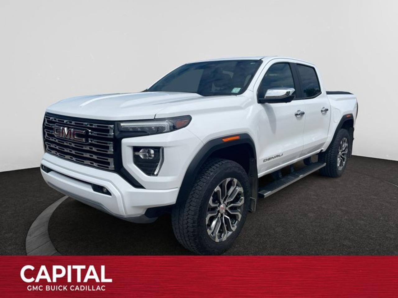Experience premium capability and refined comfort with this *2023 GMC Canyon Denali*. Powered by a *2.7L Turbo engine*, this midsize pickup delivers impressive performance, strong capability, and confident handling for work or adventure.The Denali trim features *premium leather-appointed seating*, a *power sunroof*, a large touchscreen with wireless Apple CarPlay® and Android Auto?, Bose® premium audio, advanced safety technologies, and a luxurious, well-equipped interior.Combining upscale comfort, modern technology, and rugged GMC capability, this *2023 GMC Canyon Denali* is ready for your next journey.Check out this vehicles pictures, features, options and specs, and let us know if you have any questions. Helping find the perfect vehicle FOR YOU is our only priority.P.S...Sometimes texting is easier. Text (or call) 306-801-9090 for fast answers at your fingertips!Dealer License #914248Disclaimer: All prices are plus taxes & fees. See dealer for Details. Dealer Permit # 914248