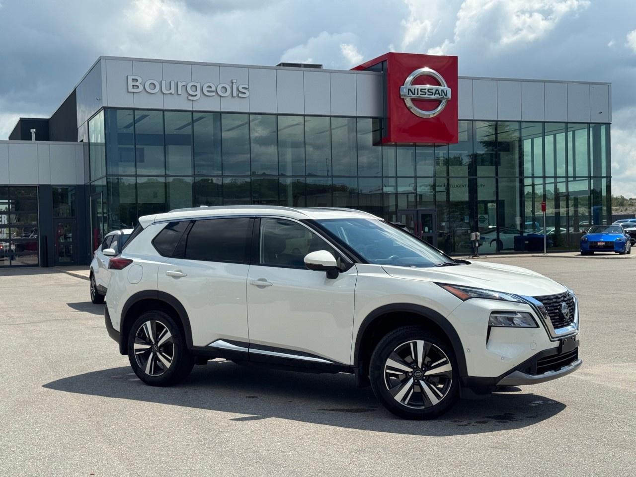 <p>Experience the elegance and capability of the 2023 Nissan Rogue AWD SL, a stunning choice in White that combines all-wheel-drive assurance with remarkable handling. Designed for those who appreciate sophistication in an SUV, this Rouge stands out on every road.</p><p>Step inside to discover a world of comfort with Gray leather seats complemented by a premium leather steering wheel and heated features throughout, including the mirrors, front and rear seats, and steering wheel itself. The sleek design is accentuated by alloy wheels and a sunroof, creating a dynamic presence that matches its modern style.</p><p>Equipped with cutting-edge technology, the Rogue features a comprehensive navigation system, a backup camera, and smart device integration for seamless connectivity. Safety is a top priority with advanced systems like brake assist, lane assist, and parking sensors, coupled with adaptive cruise control for a stress-free drive.</p><p>This vehicle is perfect for families and adventurers alike who are seeking a reliable and stylish partner for all their journeys. Visit Bourgeois Midland Nissan to see the Rogue up close and take it for a test drive, or contact us to learn more about this versatile SUV.</p> <p><strong>Why Choose the Bourgeois Auto Group?</strong></p><p>For 80 years, Bourgeois Auto Group has been delivering exceptional automotive experiences. Our factor trained teams work to ensure you receive the shopping experience you deserve; whether you're looking for a new or new-to-you vehicle.</p><p>Shop 24/7 with our online showroom and chat service, ensuring convenience every step of the way. No hidden fees, full disclosure, and every pre-owned vehicle comes with a Carfax® report for peace of mind.</p><p>We offer a wide selection of pre-owned vehicles, all competitively priced using real-time market data. Get the best deal on your purchase and trade-in with our free Live Market Analysis report.</p><p>Looking to sell your car? We buy any make or modelno purchase required. Our simple to use online trade valuation tool will provide you with a clear, transparent selling experience whether you buy our car or not.</p><p>Backed by hundreds dedicated employees across 4 convenient locations, were here to meet all your automotive needs. Visit us in Midland or Parry Sound and explore our inventory or schedule your next service today.</p> <p><strong>Financing Your Next Vehicle with Bourgeois Midland Nissan:</strong></p><p>At Bourgeois Midland Nissan, we make financing your next vehicle simple and stress-free! Our team works with trusted lenders to find flexible options tailored to your budget. Drive away with confidenceapply today!</p><p>Take advantage of our online pre-qualification tool, backed by Equifax and TD Bank to find the payment that works for you. Simply <a href=https://www.bourgeoisnissan.com/pre-qualify-for-financing/ rel=nofollow><strong>CLICK HERE</strong></a> to use our secure online credit tool with no impact to your credit.</p>