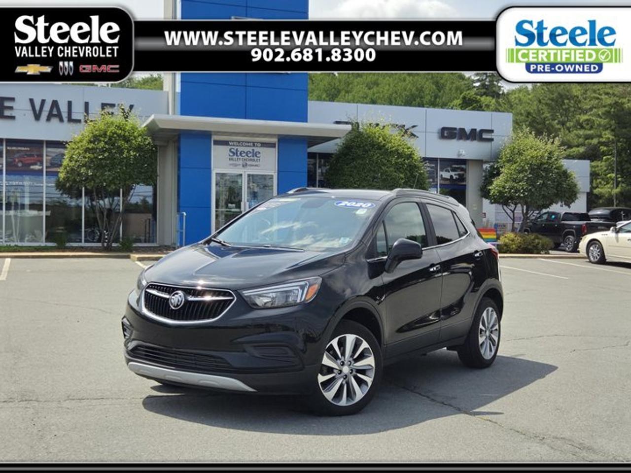 This 2020 Buick Encore Preferred AWD with 127,500 km has completed Steele Auto Groups comprehensive 85-point inspection and certification process, providing added confidence for your next vehicle purchase. Finished in Ebony Metallic, this compact SUV offers a comfortable ride, practical cargo space, and the added security of all-wheel drive for year-round driving conditions.Key Features:All-Wheel Drive (AWD)Apple CarPlay & Android AutoRemote startRear vision cameraHeated front seatsBluetooth connectivityThis Encore Preferred has undergone a thorough inspection by our certified technicians, including mechanical, brake, and tire assessments, a road test, and professional interior and exterior detailing. Its compact size makes it easy to maneuver and park, while the versatile interior and AWD capability make it well-suited for commuting, errands, and weekend travel. Book a viewing and test drive to see if this 2020 Buick Encore Preferred AWD is the right fit for your needs.
