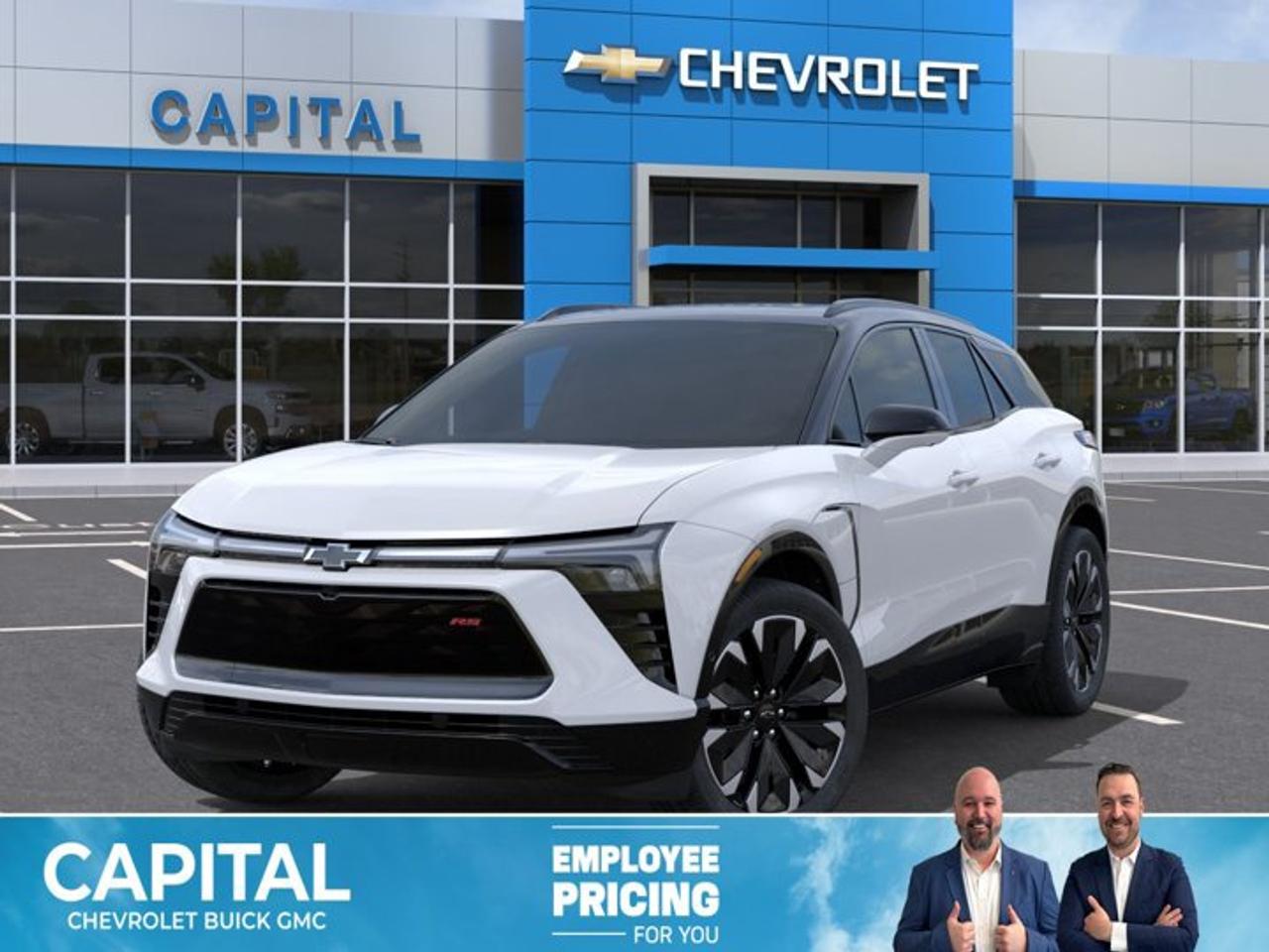 This Chevrolet Blazer EV delivers a Electric engine powering this Automatic transmission. Wireless Phone Charging, Wipers, front intermittent, Rainsense, Window, power, front passenger with express down.*This Chevrolet Blazer EV Comes Equipped with These Options *Window, power, driver, express up and down, Wi-Fi Hotspot capable (Terms and limitations apply. See onstar.ca or dealer for details.), Wheels, 21 (53.3 cm) machined-face aluminum with Black painted pockets, USB ports, 2 type-C, located on back of centre console, charge-only, USB ports, 2 type-C, located forward of cupholders, USB port, type-C, located within the centre console armrest bin, Universal Home Remote, includes garage door opener, programmable, Transmission, none (electric drive unit), Trailering provisions, wiring, Traffic Sign Recognition.* Stop By Today *Youve earned this- stop by Capital Chevrolet Buick GMC Inc. located at 13103 Lake Fraser Drive SE, Calgary, AB T2J 3H5 to make this car yours today!