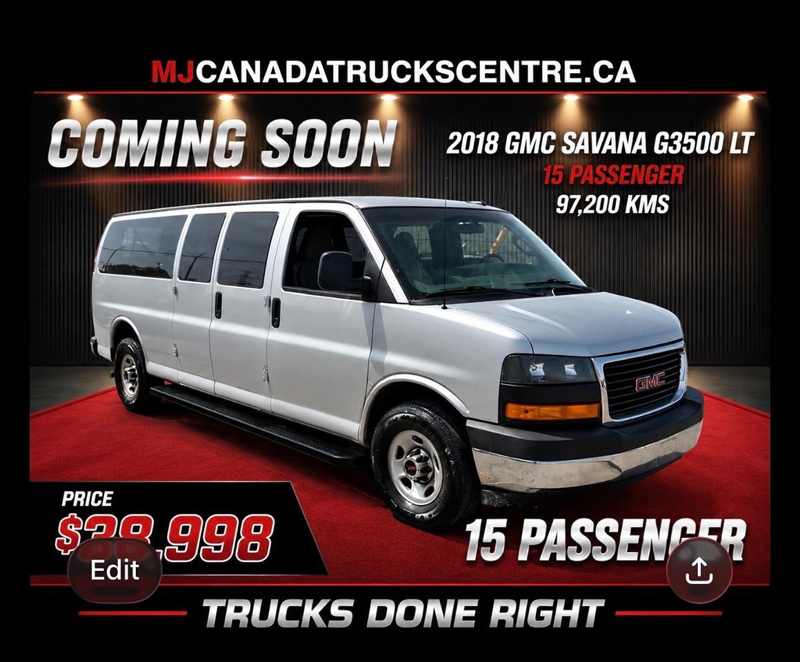 2018 GMC Savana 3500 155" LT -15 PASSENGERS