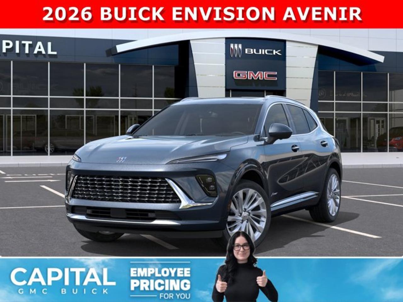 THIS 2026 Buick Envision Avenir AWD is the perfect SUV and comes loaded with options like MASSAGING SEAT, Heated and Cooled Seats, Heated Steering, Remote Start, 360 Camera, Rear Camera Mirror, Power Liftgate, Panoramic Sunroof, Heads-Up Display, Adaptive Cruise Control, Bose Stereo, a Ton of safety features and so much more... CALL NOWAsk for the Internet Department for more information or book your test drive today! Text 587-400-9276 for fast answers at your fingertips!AMVIC Licensed Dealer - Licence Number B1044900