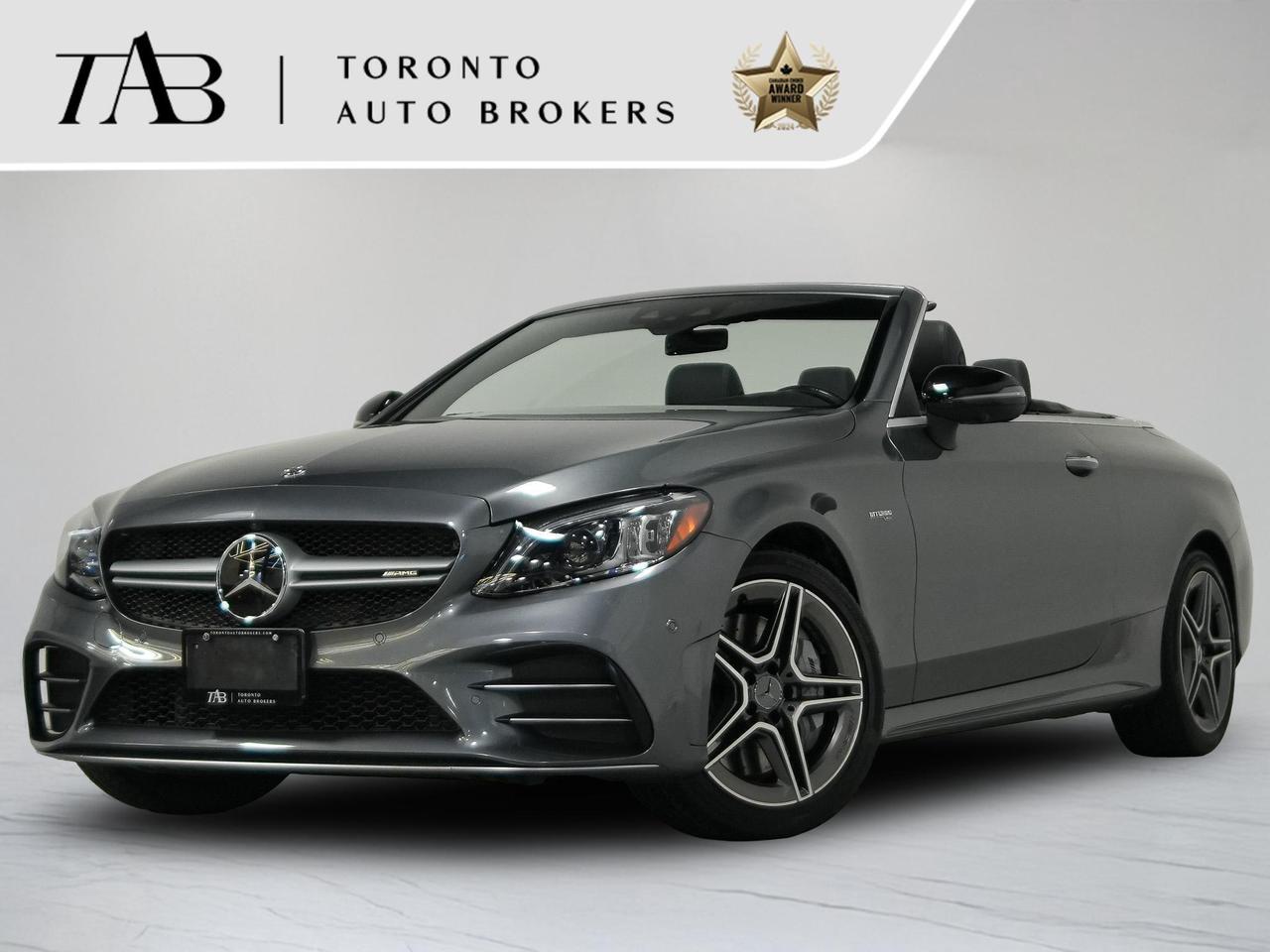 This 2019 Mercedes-Benz C 43 AMG&reg; Cabriolet is a local Ontario vehicle that perfectly blends open-top luxury, exhilarating performance, and everyday comfort. Powered by a handcrafted-inspired AMG-enhanced twin-turbo V6 engine, the C 43 delivers impressive acceleration, precise handling, and the unmistakable character of an AMG performance vehicle. Finished with a power convertible soft top and a premium interior, this sporty cabriolet offers an exceptional driving experience whether cruising through the city or enjoying the open road.

Key Features:

3.0L Biturbo V6 Engine
AMG Performance 4MATIC&reg; All-Wheel Drive
AMG Sport Suspension
AMG Performance Exhaust System
19-Inch AMG Alloy Wheels
Power Convertible Soft Top
AMG Sport Seats
Heated Front Seats
Power Adjustable Front Seats with Memory
AIRSCARF&reg; Neck-Level Heating System
AIRCAP&reg; Wind Deflector System
COMAND&reg; Infotainment System
Navigation System

NOW OFFERING 3 MONTH DEFERRED FINANCING PAYMENTS ON APPROVED CREDIT. 

WE OFFER THE BEST FINANCE RATES, AND DONT CHARGE ANY FINANCING FEE

Looking for a top-rated pre-owned luxury car dealership in the GTA? Look no further than Toronto Auto Brokers (TAB)! Were proud to have won multiple awards, including the 2024 AutoTrader Best Priced Dealer, the 2026 Best in Business award, the 2025 CarGurus Award, the 2026 Top Choice Award, the 2026 Dealer Rater Consumer Satisfaction Award, the 2026 Canadian Choice Award, the 2026 Three Best Rated Dealer Award, and many more!

With 30 years of experience serving the Greater Toronto Area, TAB is a respected and trusted name in the pre-owned luxury car industry. Our 30,000 sq.Ft indoor showroom is home to a wide range of luxury vehicles from top brands like BMW, Mercedes-Benz, Audi, Porsche, Land Rover, Jaguar, Aston Martin, Bentley, Maserati, and more. And we dont just serve the GTA, were proud to offer our services to all cities in Canada, including Vancouver, Montreal, Calgary, Edmonton, Winnipeg, Saskatchewan, Halifax, and more.

At TAB, were committed to providing a no-pressure environment and honest work ethics. As a family-owned and operated business, we treat every customer like family and ensure that every interaction is a positive one. Come experience the TAB Lifestyle at its truest form, luxury car buying has never been more enjoyable and exciting!

We offer a variety of services to make your purchase experience as easy and stress-free as possible. From competitive and simple financing and leasing options to extended warranties, aftermarket services, and full history reports on every vehicle, we have everything you need to make an informed decision. We welcome every trade, even if youre just looking to sell your car without buying, and when it comes to financing or leasing, we offer same day approvals, with access to over 50 lenders, including all of the banks in Canada. Feel free to check out your own Equifax credit score without affecting your credit score, simply click on the Equifax tab above and see if you qualify.


Call us today or visit our website to learn more about our inventory and services. And remember, all prices exclude applicable taxes and licensing, and vehicles can be certified at an additional cost of $999.