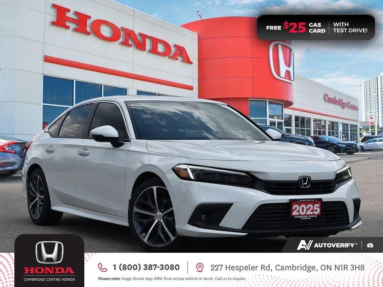 <p><span style=color:rgb( 0 , 0 , 0 )><strong>GREAT FULLY LOADED CIVIC! ONE PREVIOUS OWNER! WORTH TAKING A LOOK AT! </strong></span></p><p><span style=color:rgb( 0 , 0 , 0 )>2024 Honda Civic Touring featuring CVT transmission, five passenger seating, remote engine starter, rearview camera with dynamic guidelines, power sunroof, Apple CarPlay and Android Auto connectivity, ECON mode, Bluetooth, AM/FM audio system with two USB inputs, GPS navigation, Satellite radio equipped, wireless charging, steering wheel mounted controls, cruise control, air conditioning, dual climate zones, heated front seats, 12V power outlet, proximity key entry, push button start, power mirrors, power locks, power windows, 60/40 split fold-down rear seatback, Anchors and Tethers for Children (LATCH), The Honda Sensing Technologies - Adaptive Cruise Control, Forward Collision Warning system, Collision Mitigation Braking system, Lane Departure Warning system, Lane Keeping Assist system and Road Departure Mitigation system, remote keyless entry, daytime running lights, electronic stability control and anti-lock braking system.Contact Cambridge Centre Honda for special discounted finance rates, as low as 8.99%, on approved credit from Honda Financial Services. </span></p><p><span style=color:rgb( 255 , 0 , 0 )><strong>FREE $25 GAS CARD WITH TEST DRIVE!</strong></span></p><p><span style=color:rgb( 0 , 0 , 0 )>Our philosophy is simple. We believe that buying and owning a car should be easy, enjoyable and transparent. Welcome to the Cambridge Centre Honda Family! Cambridge Centre Honda proudly serves customers from Cambridge, Kitchener, Waterloo, Brantford, Hamilton, Waterford, Brant, Woodstock, Paris, Branchton, Preston, Hespeler, Galt, Puslinch, Morriston, Roseville, Plattsville, New Hamburg, Baden, Tavistock, Stratford, Wellesley, St. Clements, St. Jacobs, Elmira, Breslau, Guelph, Fergus, Elora, Rockwood, Halton Hills, Georgetown, Milton and all across Ontario!</span></p>