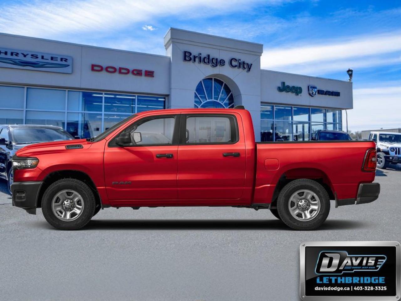 <b>Adaptive Cruise Control, Remote Start, Blind Spot Detection, Lane Keep Assist, Lane Departure Warning!</b><br /> <br /> The 2026 Ram 1500 redefines strength and sophistication with advanced tech, premium comfort, and unstoppable capability.<br /> <br />The Ram 1500's unmatched luxury transcends traditional pickups without compromising its capability. Loaded with best-in-class features, it's easy to see why the Ram 1500 is so popular. With the most towing and hauling capability in a Ram 1500, as well as improved efficiency and exceptional capability, this truck has the grit to take on any task.<br /> <br />This Molten Red Pearl Crew Cab 4X4 pickup has an Automatic transmission and is powered by a 420HP 3.0L Straight 6 Cylinder Engine. <br /> <br /> Our 1500's trim level is Express. This capable pickup blends strength, utility, and modern convenience for drivers who demand more from their truck. Its bold exterior design features smart functional details like heated mirrors, deep-tinted glass, and a durable cargo bed with easy tailgate access. Inside, the cabin delivers comfort and practicality with spacious seating, smart storage, and intuitive technology including an 8.4-inch Uconnect touchscreen, smartphone integration, and a Wi-Fi hotspot. Convenience features like remote start, adaptive cruise control, and keyless entry make every drive easier, while advanced safety systems such as Blind Spot Detection, Forward Collision Warning, Active Lane Management, and ParkSense parking sensors provide peace of mind on every journey. This vehicle has been upgraded with the following features: Adaptive Cruise Control, Remote Start, Blind Spot Detection, Lane Keep Assist, Lane Departure Warning, Heated Mirrors.<br /><br /> <br />To apply right now for financing use this link: <a href=https://lethbridge.davisdodge.ca/free-credit-check/ target=_blank rel=nofollow noopener noreferrer>https://lethbridge.davisdodge.ca/free-credit-check/</a><br /> <br /><br />As a premier Chrysler, Dodge, Jeep and RAM dealership, Davis Dodge proudly offers an extensive selection of new and used vehicles to meet every drivers needs. Customers across Lethbridge, Fort Macleod, Taber, Claresholm, Coaldale, and beyond trust us for daily vehicle specials, certified service and parts, and a seamless online inventory experience. <br /><br /> With competitive financing options and expert support, we make car buying easy and enjoyable. <br /><br /> Ready to hit the road? Schedule your test drive today at Davis Dodge, your trusted Chrysler, Dodge, Jeep and RAM dealer in Lethbridge, Alberta.<br /><br /> Vehicle pricing offer shown expires 2026-06-30. <br /> Come by and check out our fleet of 50+ used cars and trucks and 110+ new cars and trucks for sale in Lethbridge. o~o