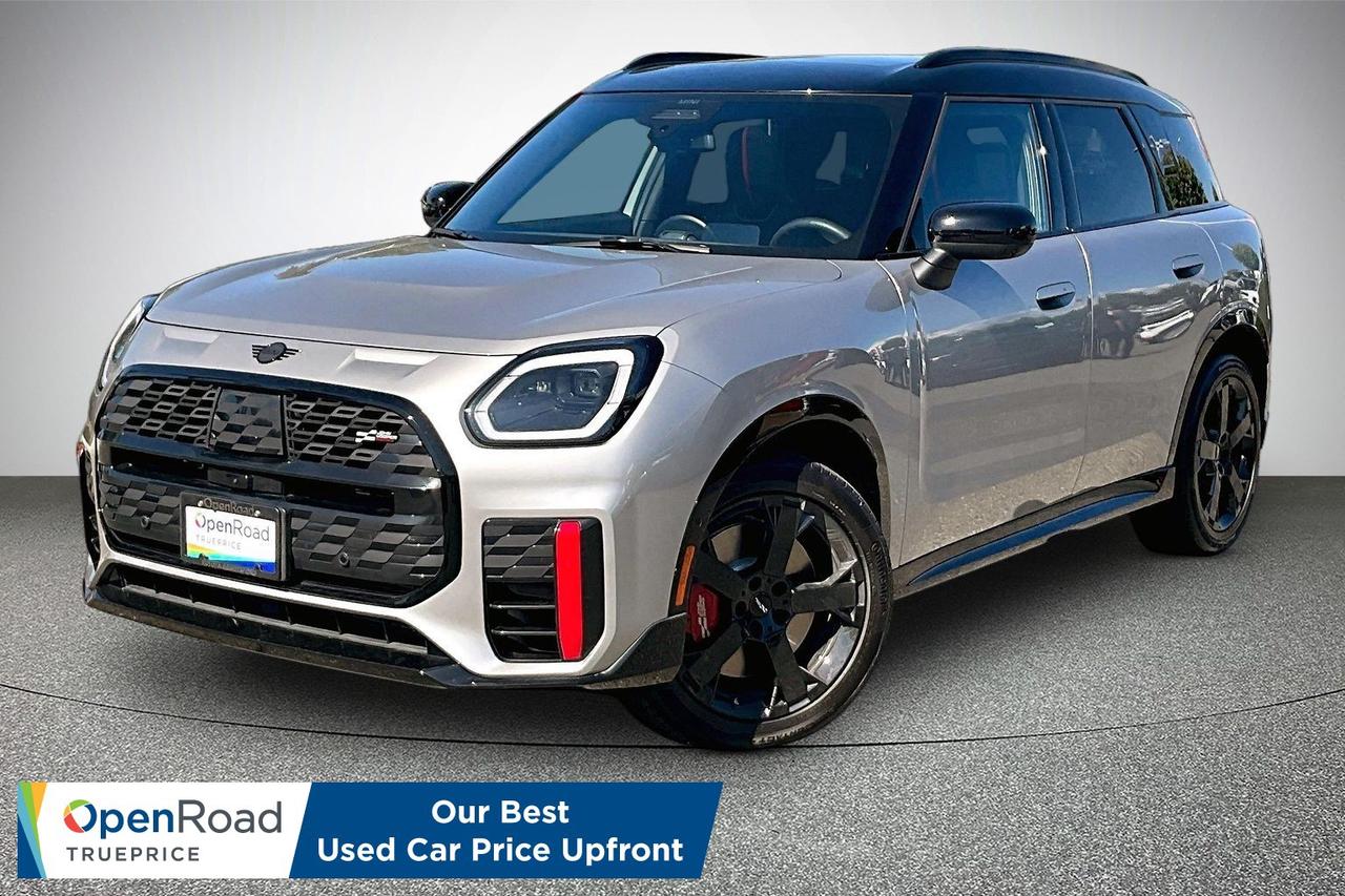 Sporty, powerful, and packed with personality, this 2025 MINI John Cooper Works Countryman ALL4 delivers thrilling performance with the confidence of intelligent all-wheel drive. Its bold styling, agile handling, and premium interior make it an exciting SUV thats equally at home on winding roads or everyday commutes. Inside, youll find cutting-edge technology, premium comfort, and seamless Apple CarPlay connectivity, along with advanced driver assistance features for added confidence behind the wheel. Combining performance, versatility, and distinctive MINI design, this John Cooper Works Countryman ALL4 is ready for its next owner. This Mini Cooper is waiting for you so come in today and experience it with a test drive!  Drive away with confidence from OpenRoad Toyota Abbotsford! Get our TruePrice upfront with no haggling and no hassle. Every OpenRoad Certified vehicle is fully inspected and backed by a Carfax history report. Visit us today at 30210 Automall Drive in Abbotsford or call now to book your test drive and get behind the wheel!   List Price subject to $595 Documentation Fee, $499 Lease/Finance Fee, and applicable taxes. VSA Dealer #40643