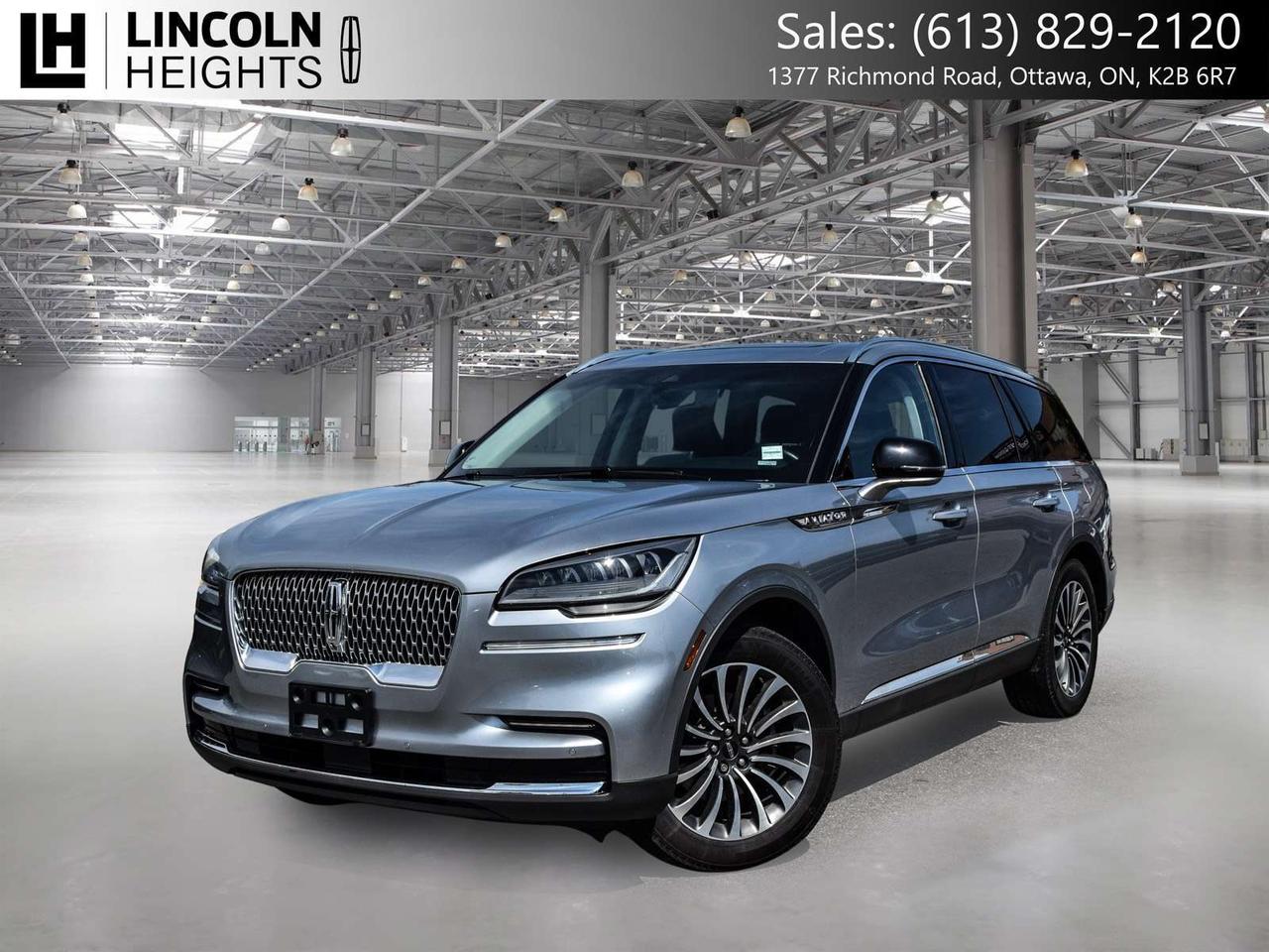 Contact us now: (613) 829-2120  2023 Lincoln 4D Sport Utility Aviator Silver Radiance Metallic Clearcoat      AWD 3.0L V6      A quality Lincoln Heights Ford Pre Owned Special!.    Here at Lincoln Heights we offer many options to help you find the vehicle that is right for you! Our New Vehicles come with a 4-year/80,000 km Major Component warranty and a 6-year/110,000 km Powertrain warranty. All of our Used Vehicles come with a Carfax Report and are delivered with a 3-month/5,000 km Major Component warranty or the remainder of the manufacture warranty, whichever is greater. Taxes and licensing extra, contact us at 613-829-2120 for more details!
