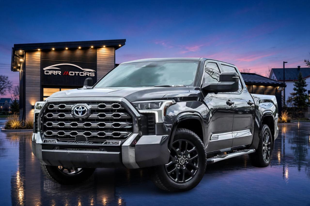 Gray 2022 Toyota Tundra Hybrid Pickup Truck Four-Wheel Drive Automatic