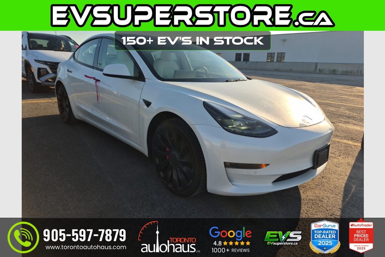 2022 Tesla Model 3 PERFORMANCE I WHITE INT. I EVSUPERSTORE.CA Photo