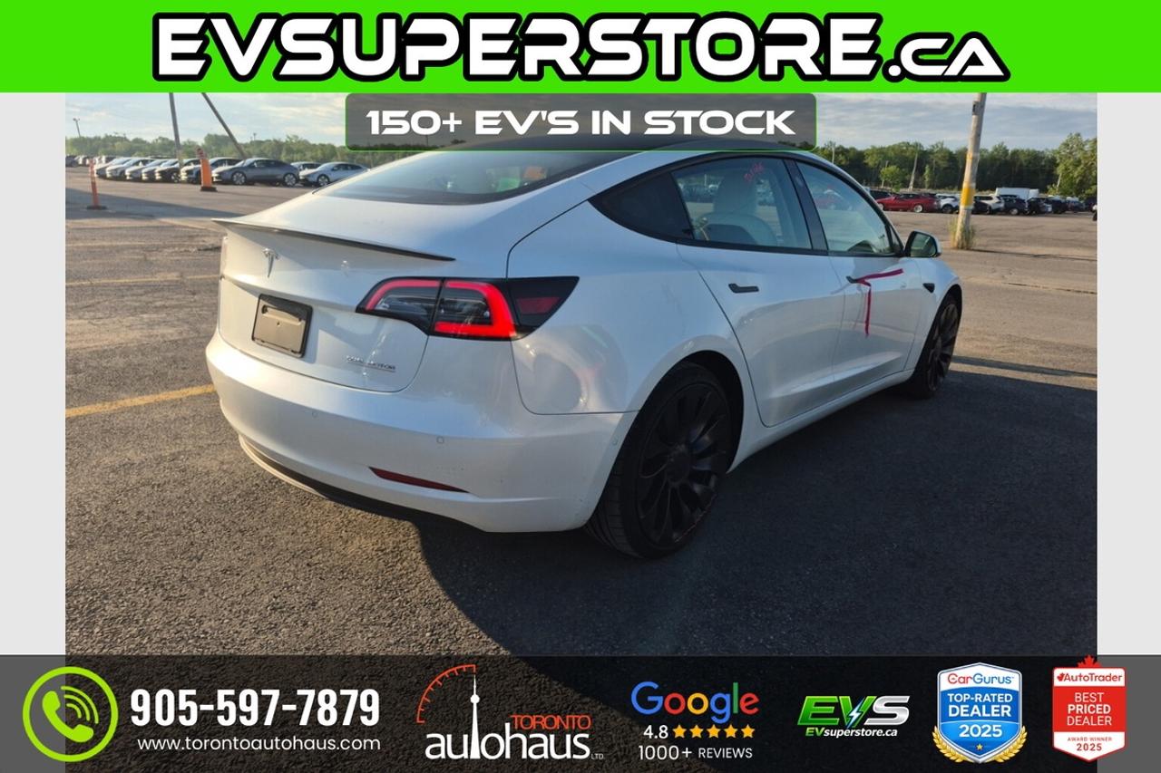 2022 Tesla Model 3 PERFORMANCE I WHITE INT. I EVSUPERSTORE.CA Photo