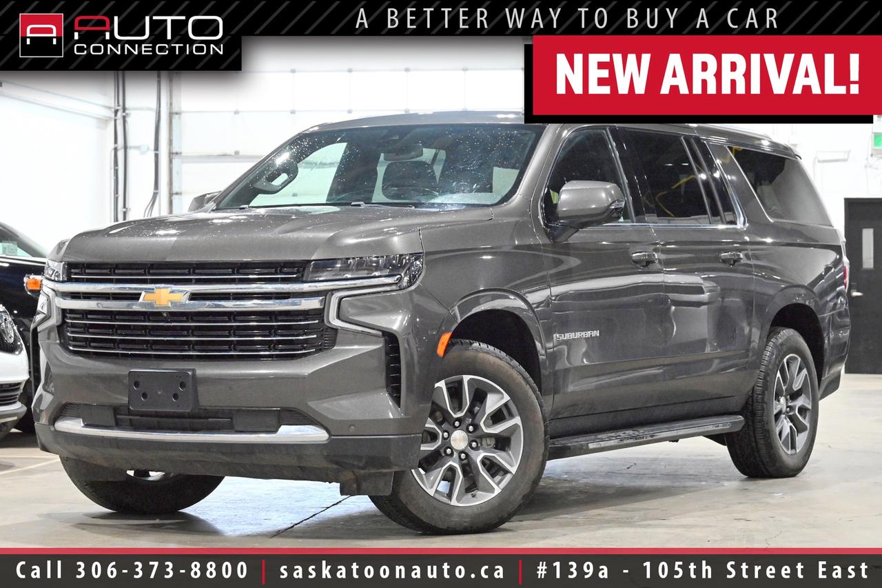 <p><span><font color=#000000><span>Financing & Warranty Available!</span><span><br></span></font></span><span><br></span><span><b>Accident Free! - Tons of Features - Perfect Luxury SUV!</b><br></span><span><br></span><span>Key Features:</span><span><br></span><span><br>- 4x4<br>- 8-Passenger Seating<br>- Luxury Package<br>- Heated Front & 2nd-Row Seats<br>- Heated Steering Wheel<br>- Remote Start<br>- Wireless Charging<br>- Apple CarPlay & Android Auto Capability<br>- 10.2-Inch HD Touchscreen Display<br>- 9-Speaker Bose Premium Sound System<br>- 360-Degree HD Surround Vision Camera<br>- Front & Rear Park Assist<br></span><span>- Lane Change Alert w/ Side Blind Zone Alert</span><br><span>- Lane Keep Assist w/ Lane Departure Warning</span><br><span>- Rear Cross Traffic Alert<br>- Following Distance Indicator<br></span><span>- Front & Rear Pedestrian Alert/Braking<br>- Automatic Emergency Braking<br>- Forward Collision Warning<br>- IntelliBeam Auto High Beams<br>- Power Hands-Free Liftgate<br>- Rainsense Wipers<br>- Tri-Zone Automatic Climate Control<br>- Keyless Open & Start<br>- HD Radio<br>- Drivers Seat Memory Settings<br>- Power-Release 2nd & 3rd Row Seats<br>- Power Tilt & Telescopic Steering Column<br></span><span>- Power-Folding Heated Outside Mirrors w/ Memory<br>- LED Headlights & Taillights<br></span><span>- Trailering Package<br>- 7,600lb. Towing Capacity<br></span><span>- 10-Speed Automatic Transmission</span><br><span>- 5.3L 8-Cylinder Engine<br><br><span>Exterior Colour:</span> Greywood Metallic<br><span>Interior Colour:</span> Jet Black Leather<br></span><br><b>Manufacturers Brochure:</b><span> https://www.auto-brochures.com/makes/Chevrolet/Suburban/Chevrolet_US%20Suburban_2021.pdf</span><br><br><span>Unlock a full year of exclusive VIP benefits with your purchase! Enjoy 20% off labour, 25% off tires, free windshield stone chip repairs, and so much more. Visit saskatoonauto.ca for all the details.<br></span><span><br>Honesty Pricing eliminates the haggle hassle by providing you with our lowest possible selling price up front. In fact, it is the lowest price in our market, and we will prove it by disclosing a comprehensive market report of what our competitors are selling similar vehicles for.<br></span><span><br>This vehicle meets our Diamond Certification standard, which begins by selecting only premium quality vehicles and subjecting them to a much more comprehensive inspection process than typical dealerships use. Diamond Certified ensures a clean history, exceptional appearance and problem-free operation.<br></span><span><br>At Saskatoon Auto Connection we sell pre-owned automobiles the way we would like to buy them ourselves. Since 2008, we have been dedicated to providing the highest level of integrity and transparency in our industry, in combination with the highest quality vehicles at the most competitive prices in Saskatchewan. Our friendly staff is ready to positively redefine your expectations of the pre-owned automobile space.</span></p>