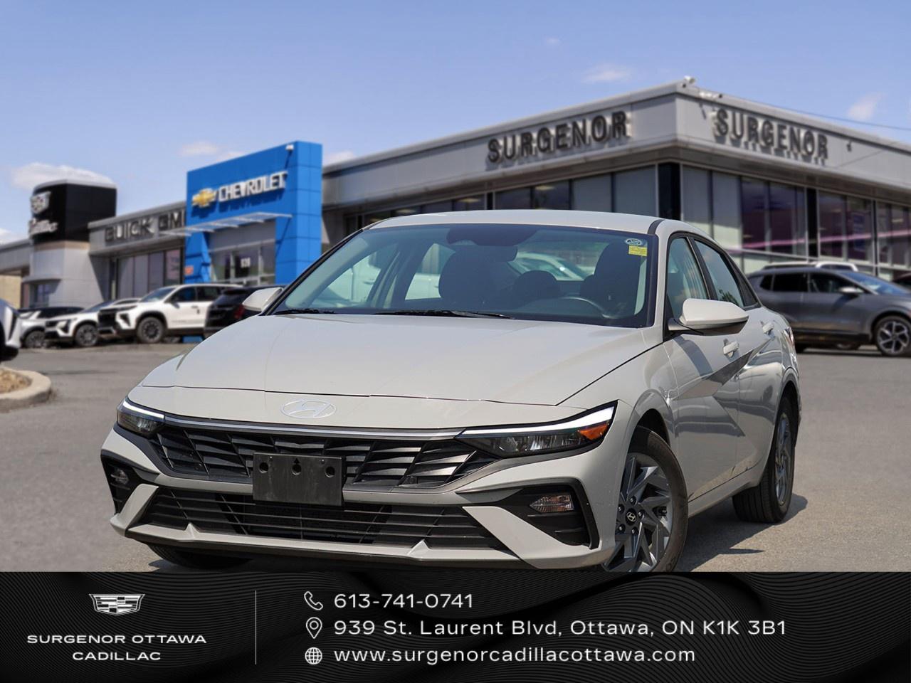 <p>The 2025 Hyundai Elantra Preferred in a striking gray finish is the perfect front-wheel drive sedan for those who value both style and efficiency. This Elantra handles the roads smoothly with its automatic transmission, making every drive a pleasure.</p><p>Step into the sleek sedan exterior complemented by modern alloy wheels and heated mirrors that add a touch of elegance to your daily commute. Inside, the black interior offers a comfortable haven equipped with heated front seats, a leather steering wheel, and a leather-encased gear shifter. The Hyundai Elantra also features a heated steering wheel, providing added comfort during chilly Canadian winters.</p><p>Stay connected and safe with smart device integration, Bluetooth connectivity, and a high-tech backup camera. The vehicle ensures your peace of mind with advanced safety features including lane assist and brake assist. Keyless entry enhances your convenience, while the remote start function ensures your car is ready to go when you are.</p><p>This Hyundai Elantra Preferred is an ideal choice for individuals seeking a blend of technology and comfort in their vehicle. We invite you to contact Surgenor Chevrolet Buick GMC Cadillac for further details and to schedule a test drive. Experience the innovation and style of the 2025 Elantra firsthand.</p>