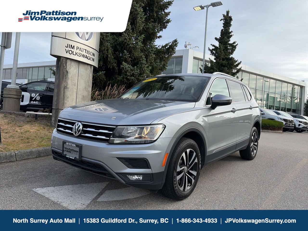 2021 Volkswagen Tiguan United  Where Comfort Meets Confidence This Tiguan United isnt just an SUV  its the feeling of freedom youve been waiting for. From the moment you see its clean, modern lines and signature VW stance, you know its built for someone who values both style and substance. Step inside and youre greeted with a cabin that feels like home: refined materials, thoughtful design, and the kind of quiet comfort that makes every drive feel effortless. The United trim brings exclusive touches that elevate your daily routine  premium upholstery, sleek alloy wheels, advanced tech, and a driving experience thats smooth, responsive, and reassuring in every season. Whether youre navigating Surreys busy streets or escaping to the mountains for the weekend, the Tiguan delivers confidence with its spacious interior, practical versatility, and Volkswagens renowned build quality. This isnt just a vehicle. Its the upgrade your life has been waiting for. If youve been looking for a sign  this is it. Take the step. Feel the difference. Book your test drive today and experience the Tiguan United for yourself. Price includes dealer administration fee ($695) and VSA transaction levy ($10). Finance placement fee ($495) if applicable, GST and PST are additional. D#31297 Contact us today. TEXT our sales team directly at (604) 265-9157