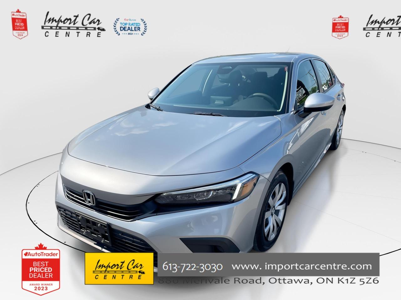 Used 2024 Honda Civic LX-B ONLY 16,000KMS!!  AUTO, HTD. SEATS, BK. CAM, for sale in Ottawa, ON