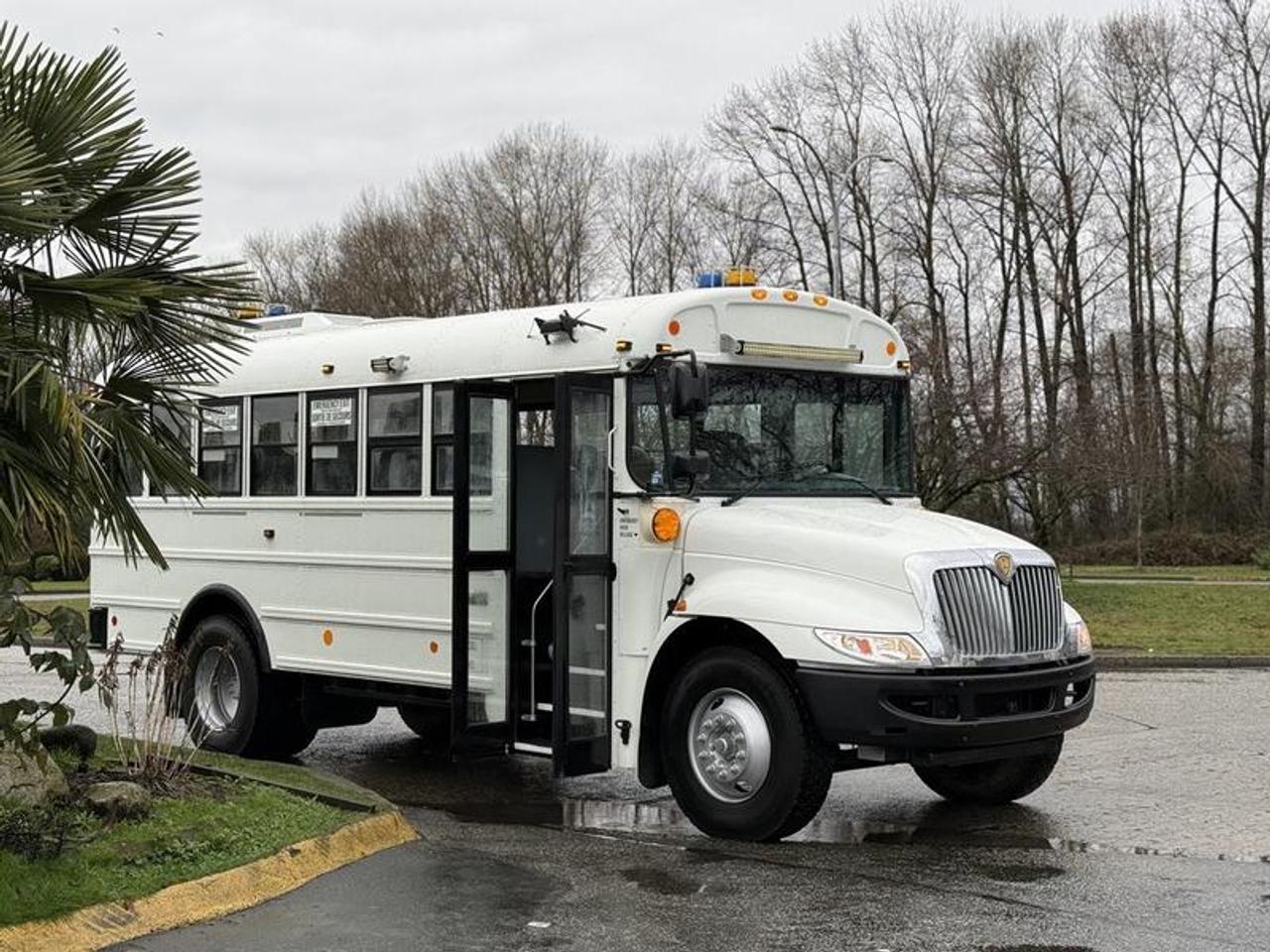 This 2016 International CE300 diesel bus is powered by a 7.6L inline-6 with an automatic transmission and rear-wheel drive, and is configured to carry 21 passengers including the driver, all equipped with seatbelts. It features a manual passenger door, Webasto heater, engine block heater, and a shocker runaway valve, making it well suited for reliable operation in varied conditions. Finished in white with a durable grey vinyl interior, this bus offers a straightforward and practical setup for school, shuttle, or group transportation use. This item is currently OFFSITE. You must register an appointment with our office to schedule an offsite viewing. Appointments must be made a minimum of one business day in advance (and as defined by the days that Repo.com is open for business) before your appointment can be scheduled and confirmed. We may, at our own discretion, instead opt to transport smaller items to Repo.coms main yard for viewing purposes.  $49,820.00 plus $375 processing fee, $50,195.00 total payment obligation before taxes.   Listing report, warranty, contract commitment cancellation fee, financing available on approved credit (some limitations and exceptions may apply). All above specifications and information is considered to be accurate but is not guaranteed and no opinion or advice is given as to whether this item should be purchased. We do not allow test drives due to theft, fraud, acts of vandalism and undetectable impaired driving. Instead we provide the following benefits: Complimentary Warranty (with options to extend), Limited Money Back Satisfaction Guarantee on Fully Completed Contracts, Contract Commitment Cancellation, and an Open-Ended Sell-Back Option. Ask seller for details or call 604-522-REPO(7376) to confirm listing availability.