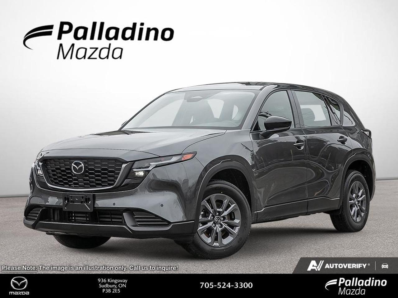Built for Canadian roads and daily life, the 2026 Mazda CX-5 GX is a brand new SUV that brings proven value, confident all-wheel drive, and a refined feel to every trip in Greater Sudbury. Finished in Grey with a Black interior, this 2026 Mazda CX-5 GX offers a clean, modern look and the solid quality drivers expect from Palladino Mazda.

Under the hood, the 2026 Mazda CX-5 GX is powered by a 2.5-litre SKYACTIV-G DOHC 16-valve 4-cylinder engine with i-stop, paired with a 6-Speed SKYACTIV Automatic transmission. This setup is known for smooth response, easy power delivery, and everyday efficiency. With standard all-wheel drive, the 2026 Mazda CX-5 GX is ready for changing weather, rough pavement, and weekend travel alike.

FEATURES OF THE CX-5 GX

»» Standard all-wheel drive for added confidence
»» 2.5-litre four-cylinder engine with i-stop
»» Six-speed automatic transmission for smooth shifting
»» Grey exterior with Black interior finish

ADVANCED SAFETY FEATURES

»» All-wheel drive supports stable road grip
»» Rearview camera helps with parking confidence
»» Advanced airbag system adds occupant protection
»» Electronic stability control helps maintain direction

PERFORMANCE AND EFFICIENCY

»» 2.5-litre engine delivers balanced everyday power
»» Six-speed automatic provides smooth gear changes
»» i-stop system helps reduce fuel use
»» All-wheel drive adds year-round driving confidence

COMFORT AND CONVENIENCE

»» Spacious cabin designed for daily comfort
»» Easy entry and exit for passengers
»» Practical layout keeps controls within reach
»» Quiet ride supports relaxed longer trips

TECHNOLOGY AND CONNECTIVITY

»» Clear infotainment screen supports easy viewing
»» User-friendly controls simplify daily operation
»» Digital driver information display aids awareness
»» Convenient connectivity supports modern driving needs

CARGO SPACE

»» Rear cargo area fits daily essentials
»» Split-folding rear seat boosts flexibility
»» Wide opening helps load larger items
»» Useful storage for errands and travel

WHAT OTHER OWNERS LIKE

»» Confident all-wheel drive in poor weather
»» Smooth ride with composed road manners
»» Practical cargo room for active lifestyles
»» Strong value with quality cabin feel

This brand new SUV is a smart choice for drivers who want comfort, control, and versatility without giving up efficiency. The 2026 Mazda CX-5 GX blends responsive performance with practical utility, making it well suited for commuting, family use, and weekend escapes around Northern Ontario.

Its Grey exterior gives it a polished and understated presence, while the Black interior keeps the cabin timeless and easy to enjoy every day. From busy city streets to open highways, the 2026 Mazda CX-5 GX delivers the balanced driving character that has made this model a favourite with many Canadian drivers.

If you want a new SUV with dependable all-wheel drive, a proven 2.5-litre engine, and the everyday usefulness that matters most, this vehicle deserves a close look at Palladino Mazda in Greater Sudbury.

This 2026 Mazda CX-5 GXs VIN is: JM3KMAHA9T0167128 .

The advertised price is for financing only and applies exclusively to vehicles eligible for financing. Vehicles sold as-is are not eligible for financing and require full payment at purchase. All cash purchases of finance-eligible vehicles will be subject to an additional $2,501.00. This advertised price also does not include taxes and licensing fees. For as-is vehicles: the motor vehicle sold under this contract is being sold as-is and is not represented as being in road worthy condition, mechanically sound or maintained at any guaranteed level of quality.<p> the 2026 Mazda CX-5 GX is powered by a 2.5-litre SKYACTIV-G DOHC 16-valve 4-cylinder engine with i-stop</p>
<p> and weekend travel alike.

FEATURES OF THE CX-5 GX

»» Standard all-wheel drive for added confidence
»» 2.5-litre four-cylinder engine with i-stop
»» Six-speed automatic transmission for smooth shifting
»» Grey exterior with Black interior finish

ADVANCED SAFETY FEATURES

»» All-wheel drive supports stable road grip
»» Rearview camera helps with parking confidence
»» Advanced airbag system adds occupant protection
»» Electronic stability control helps maintain direction

PERFORMANCE AND EFFICIENCY

»» 2.5-litre engine delivers balanced everyday power
»» Six-speed automatic provides smooth gear changes
»» i-stop system helps reduce fuel use
»» All-wheel drive adds year-round driving confidence

COMFORT AND CONVENIENCE

»» Spacious cabin designed for daily comfort
»» Easy entry and exit for passengers
»» Practical layout keeps controls within reach
»» Quiet ride supports relaxed longer trips

TECHNOLOGY AND CONNECTIVITY

»» Clear infotainment screen supports easy viewing
»» User-friendly controls simplify daily operation
»» Digital driver information display aids awareness
»» Convenient connectivity supports modern driving needs

CARGO SPACE

»» Rear cargo area fits daily essentials
»» Split-folding rear seat boosts flexibility
»» Wide opening helps load larger items
»» Useful storage for errands and travel

WHAT OTHER OWNERS LIKE

»» Confident all-wheel drive in poor weather
»» Smooth ride with composed road manners
»» Practical cargo room for active lifestyles
»» Strong value with quality cabin feel

This brand new SUV is a smart choice for drivers who want comfort</p>
<p> and versatility without giving up efficiency. The 2026 Mazda CX-5 GX blends responsive performance with practical utility</p>
<p> and weekend escapes around Northern Ontario.

Its Grey exterior gives it a polished and understated presence</p>
<p> while the Black interior keeps the cabin timeless and easy to enjoy every day. From busy city streets to open highways</p>
<p> the 2026 Mazda CX-5 GX delivers the balanced driving character that has made this model a favourite with many Canadian drivers.

If you want a new SUV with dependable all-wheel drive</p>
<p> this vehicle deserves a close look at Palladino Mazda in Greater Sudbury.

This 2026 Mazda CX-5 GXs VIN is: JM3KMAHA9T0167128 .

The advertised price is for financing only and applies exclusively to vehicles eligible for financing. Vehicles sold as-is are not eligible for financing and require full payment at purchase. All cash purchases of finance-eligible vehicles will be subject to an additional $2</p>
<p>501.00. This advertised price also does not include taxes and licensing fees. For as-is vehicles: the motor vehicle sold under this contract is being sold as-is and is not represented as being in road worthy condition</p>
